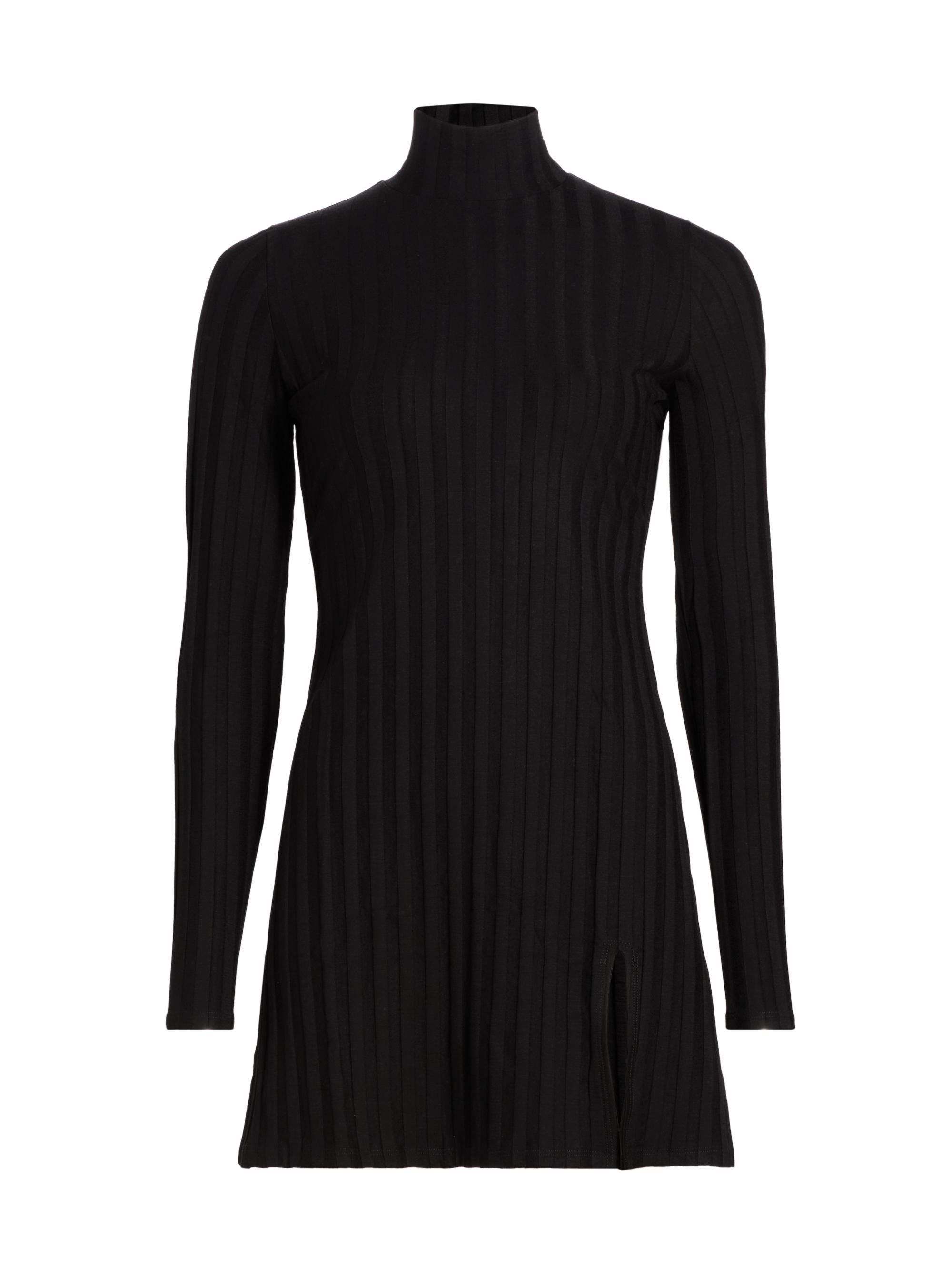 Reformation Women's Libra Rib-Knit Turtleneck Minidress - Black