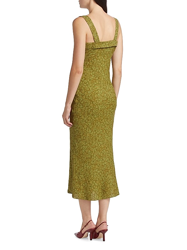Shop Reformation Tancy Floral Midi-Dress | Saks Fifth Avenue Shop Reformation Tancy Floral Midi-Dress | Saks Fifth Avenue