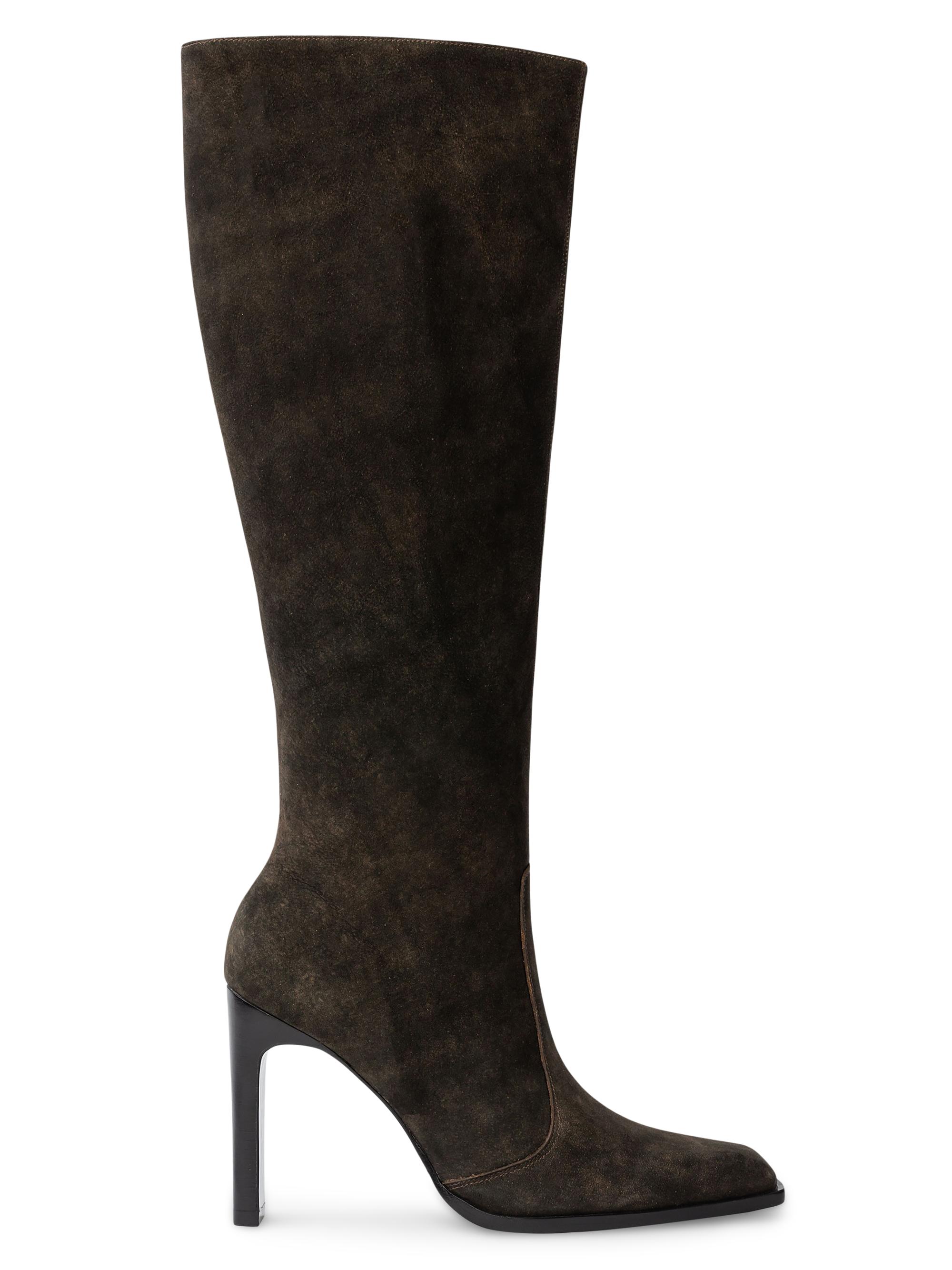 Black Suede Studio Women's Grand 0MM Boots - Dark Brown Distressed