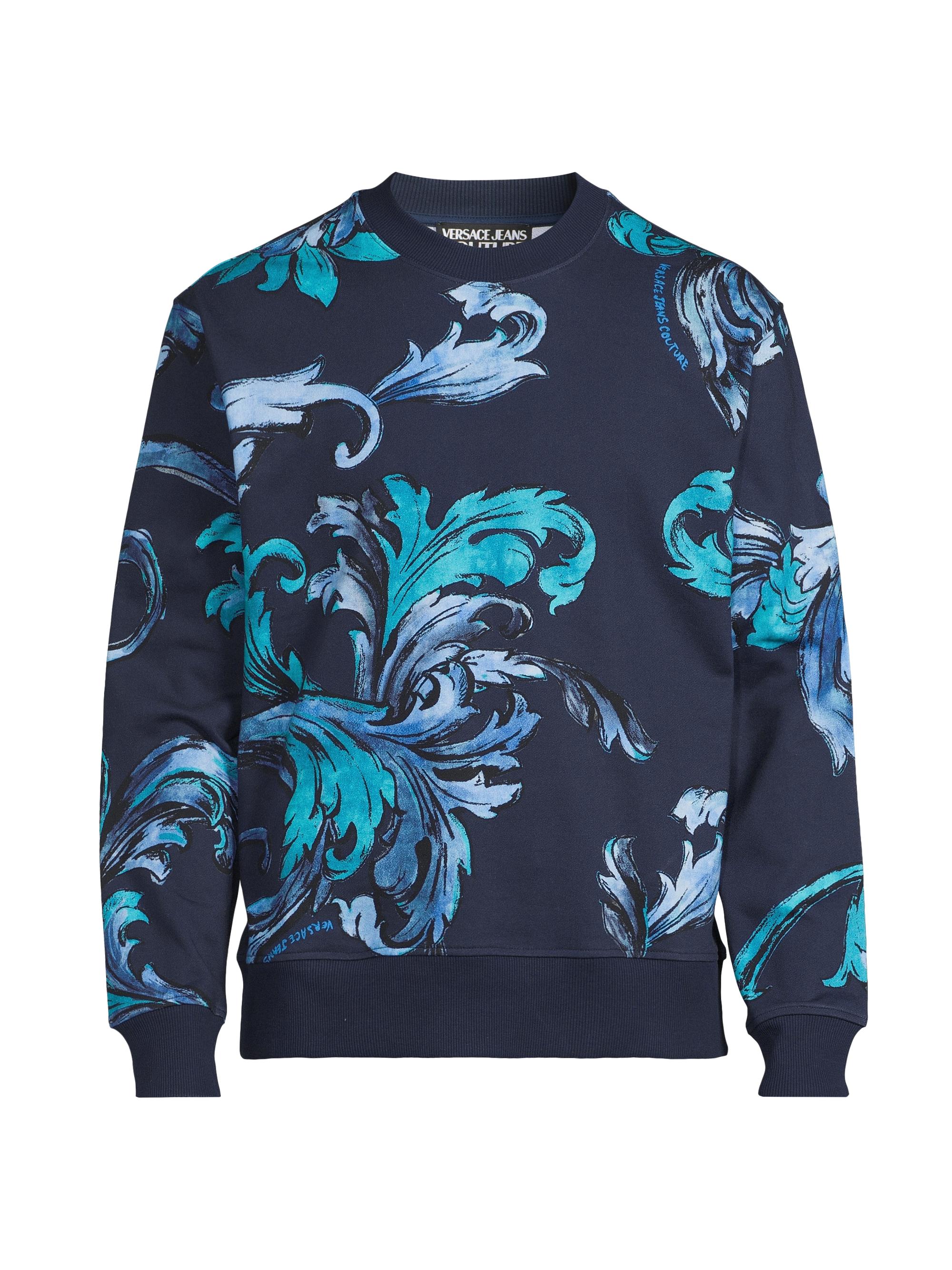 Versace Jeans Couture Men's Cotton Crewneck Sweatshirt - Ocean
