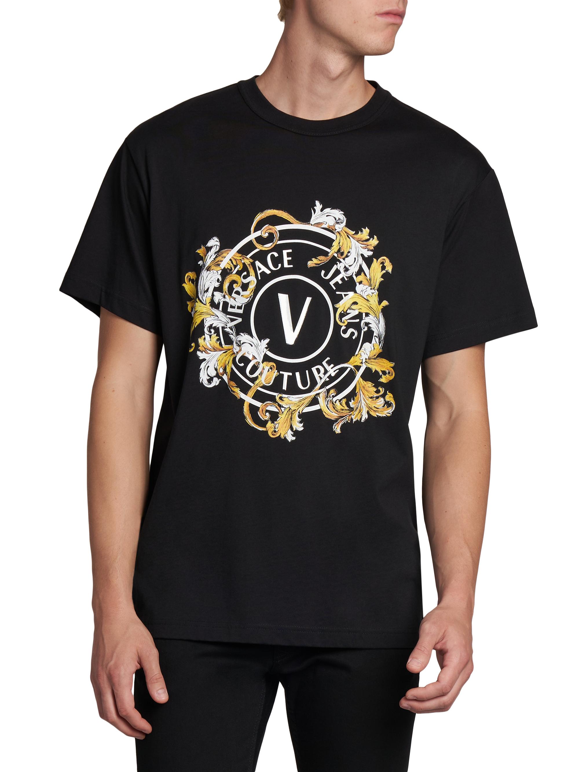 Versace Jeans Couture Screen-Printed Logo Crewneck T-Shirt | Saks