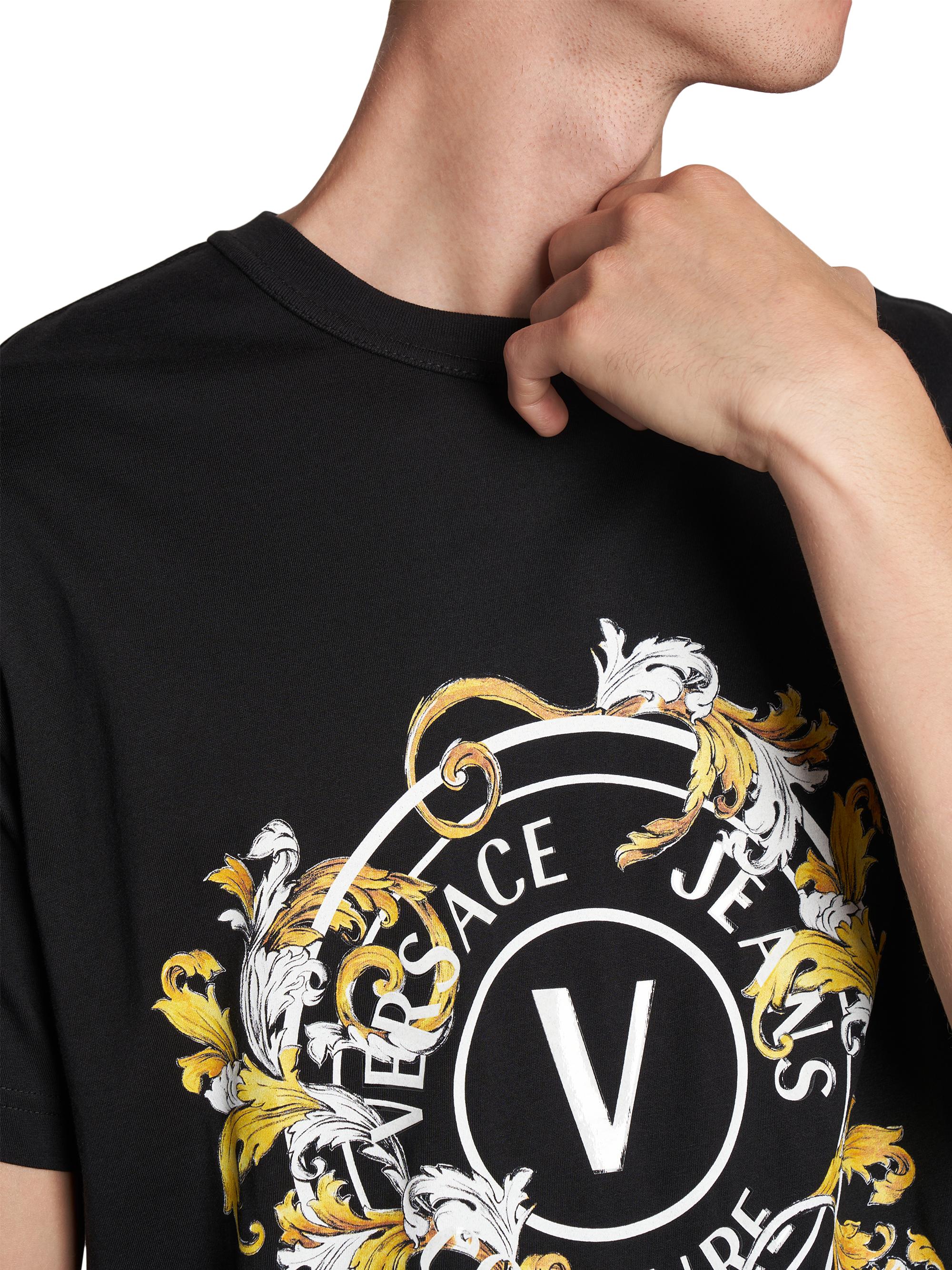 VERSACE JEANS COUTURE グラフィックTシャツ XL Versace Jeans Couture Graffiti T-Shirt Black & White Men's Top