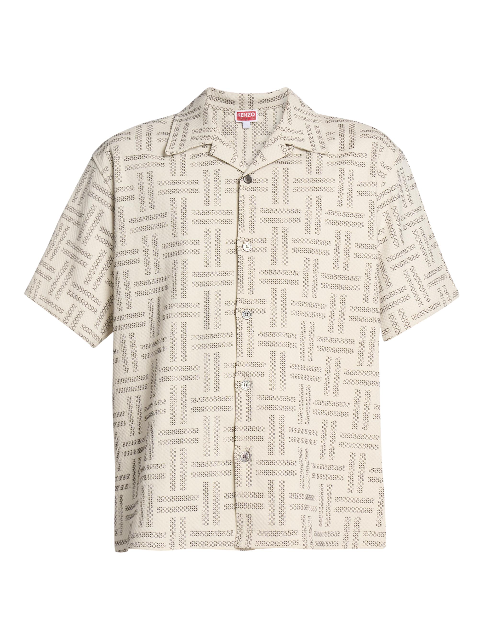 Kenzo Men's Cotton-Blend Weave Shirt - Tan