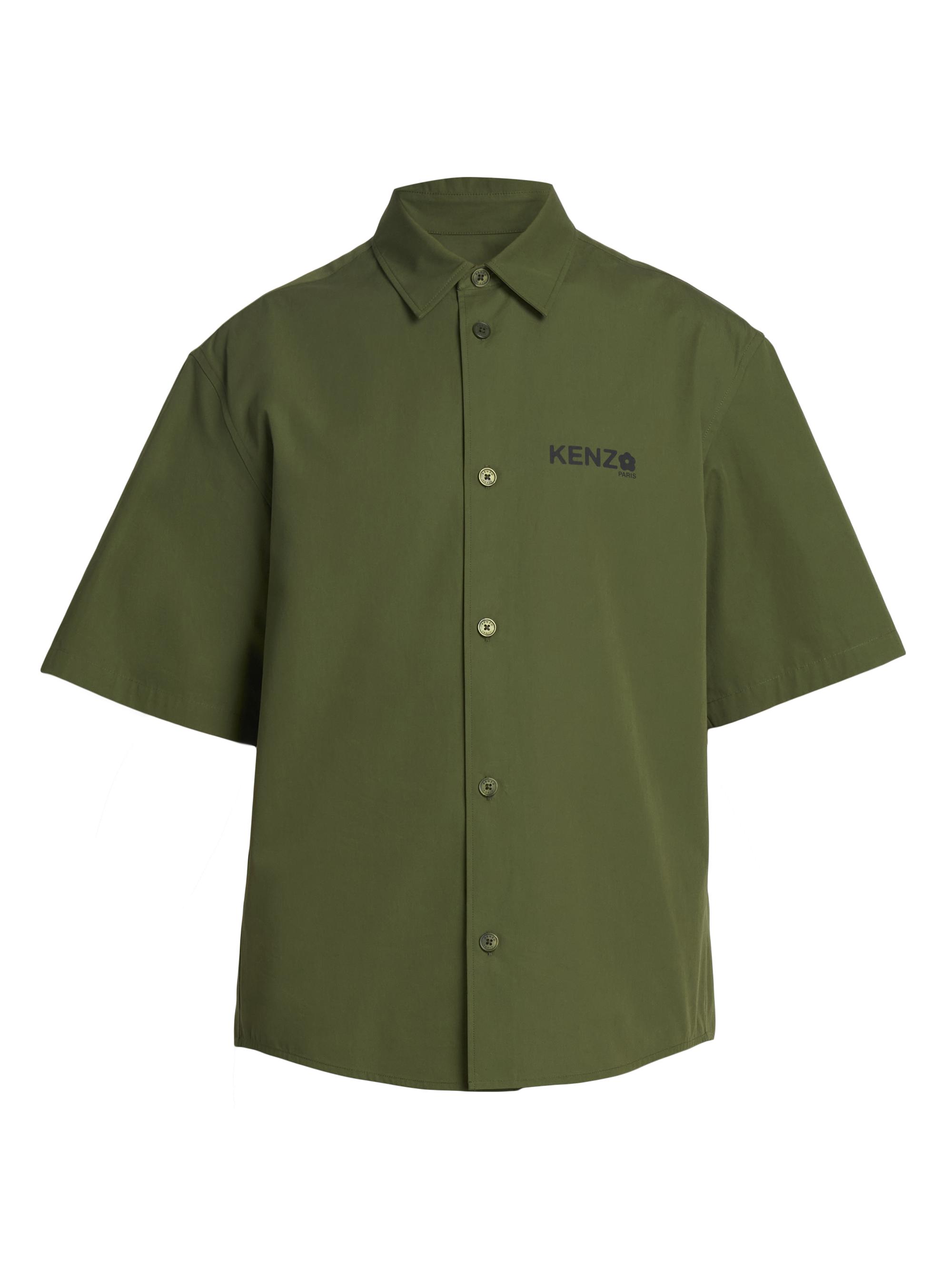 Kenzo Men's Boke Cotton Short-Sleeve Shirt - Khaki