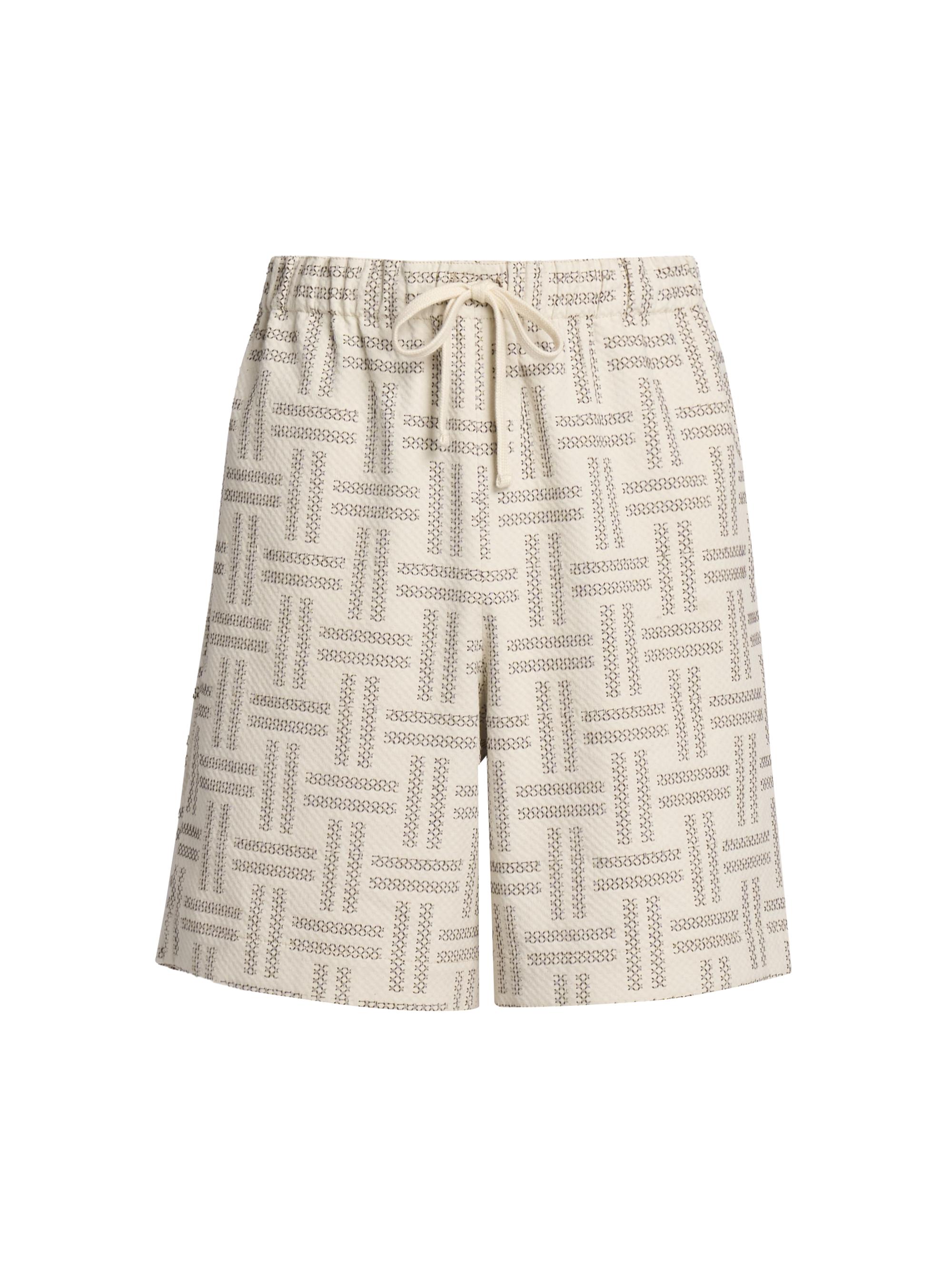 Kenzo Men's Basket Weave Stretch-Cotton Drawstring Shorts - Tan