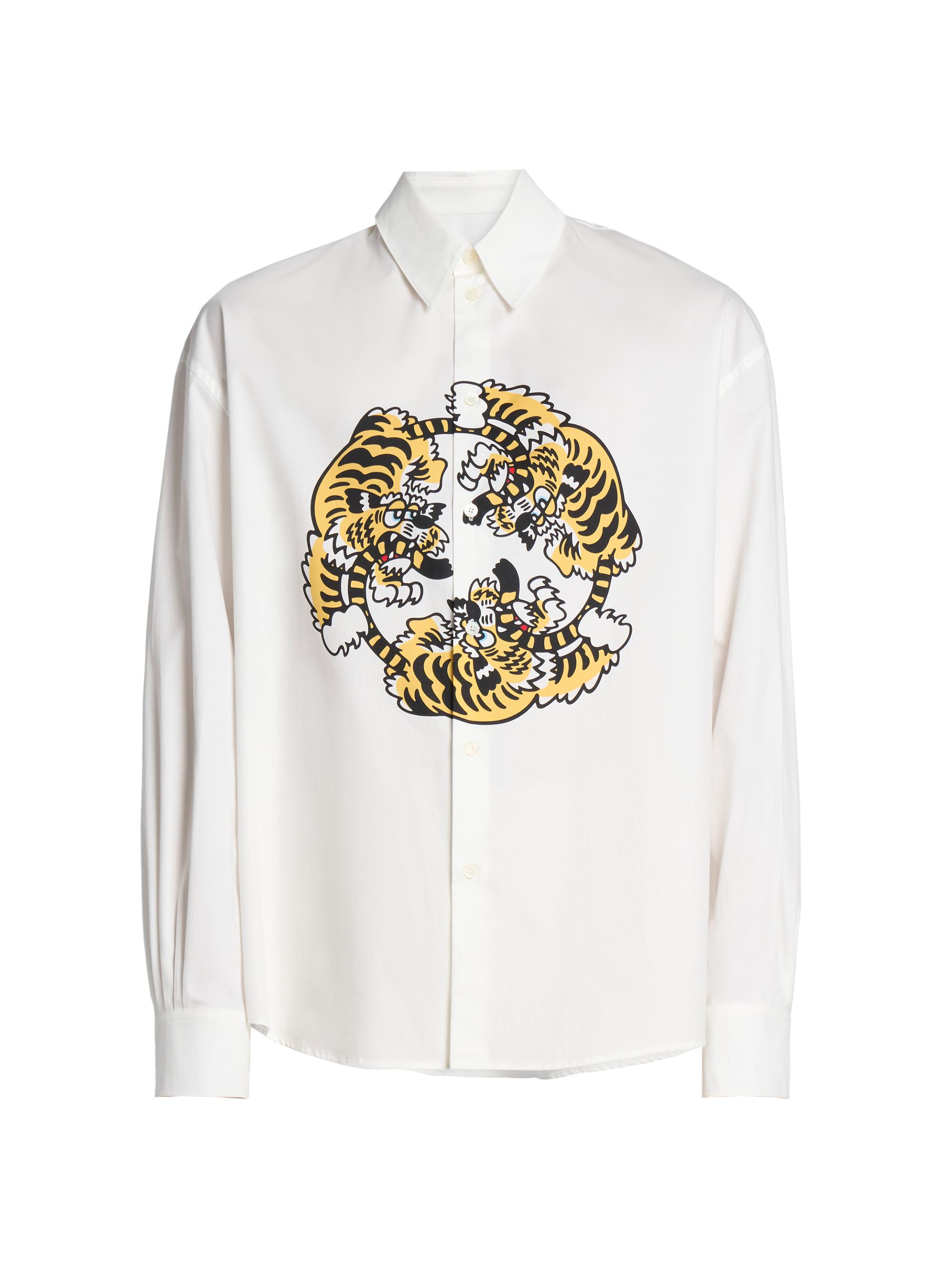 Kenzo Men's  Verdy Market Tiger Cotton Shirt - White