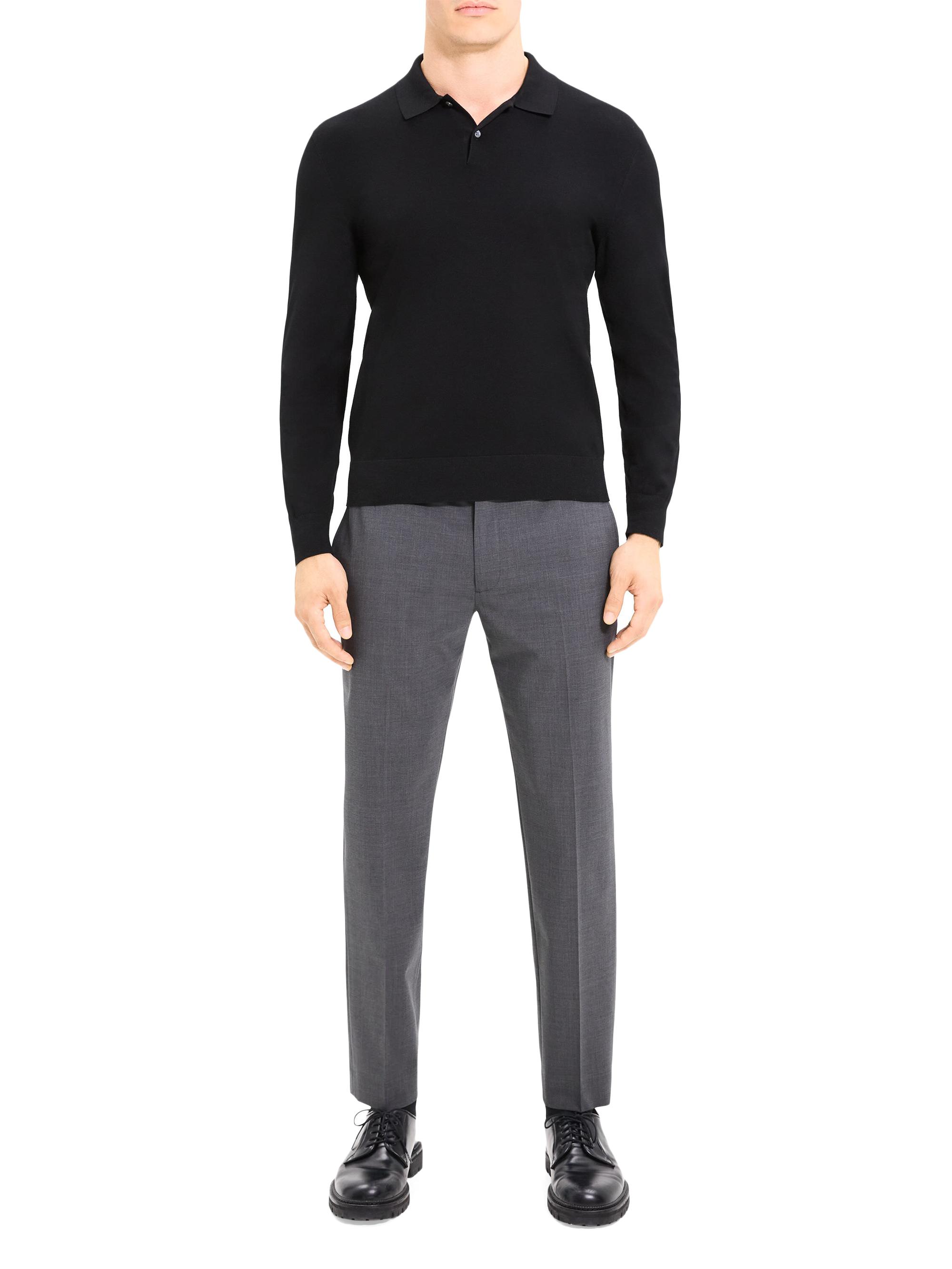 Theory Men's Goris Lightweight Knit Polo Sweater - Black