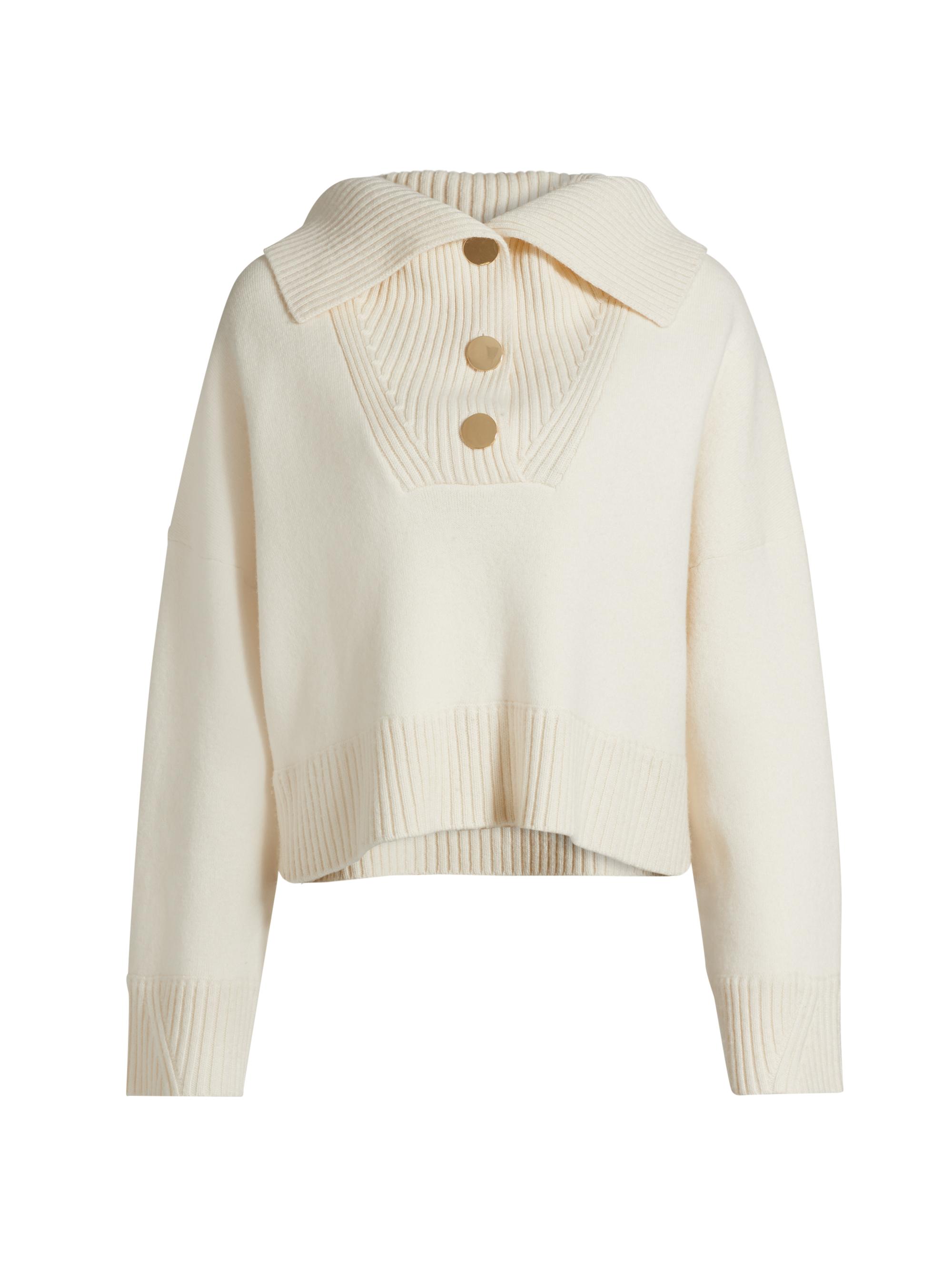 ba & sh Women's Biva Wool-Blend Rib-Knit Sweater - Ecru