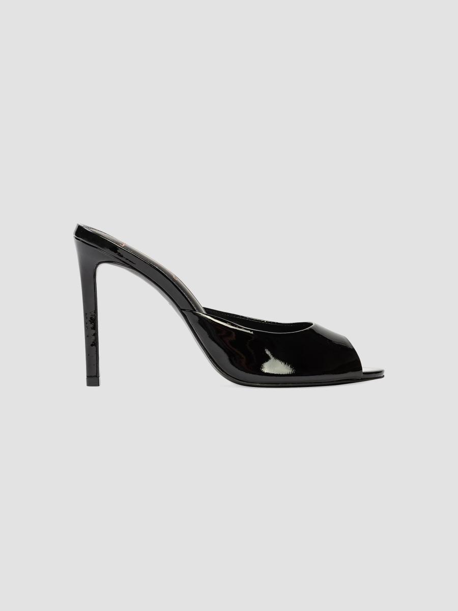 Black Suede Studio Alessia Patent Mules | Saks Fifth Avenue