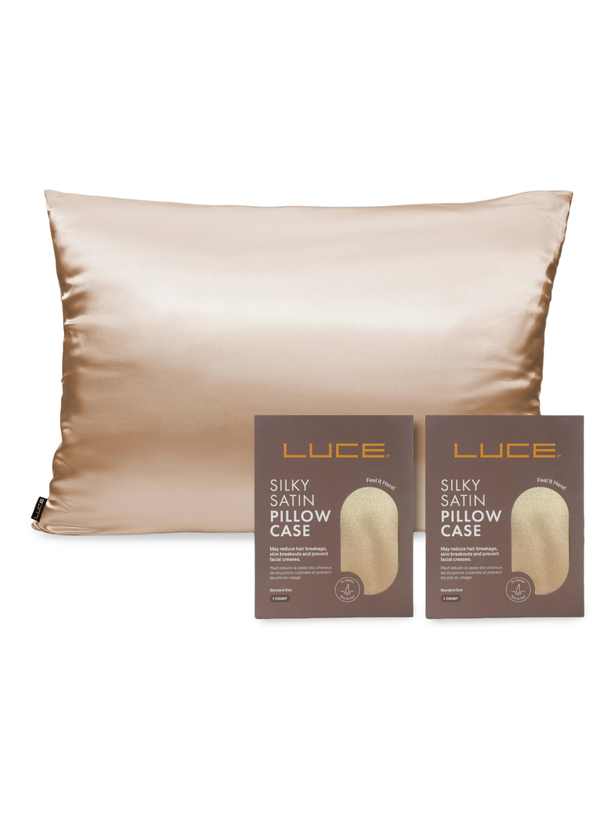 Luce Women's Silky Satin Pillow Case 2 Pieces - 20x26 Inches - Champagne