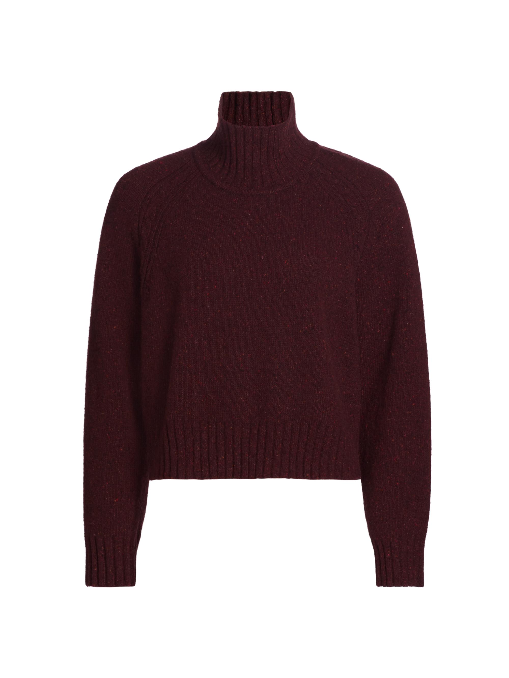Guest in Residence Women's Cashmere Crop Turtleneck Sweater - Plum