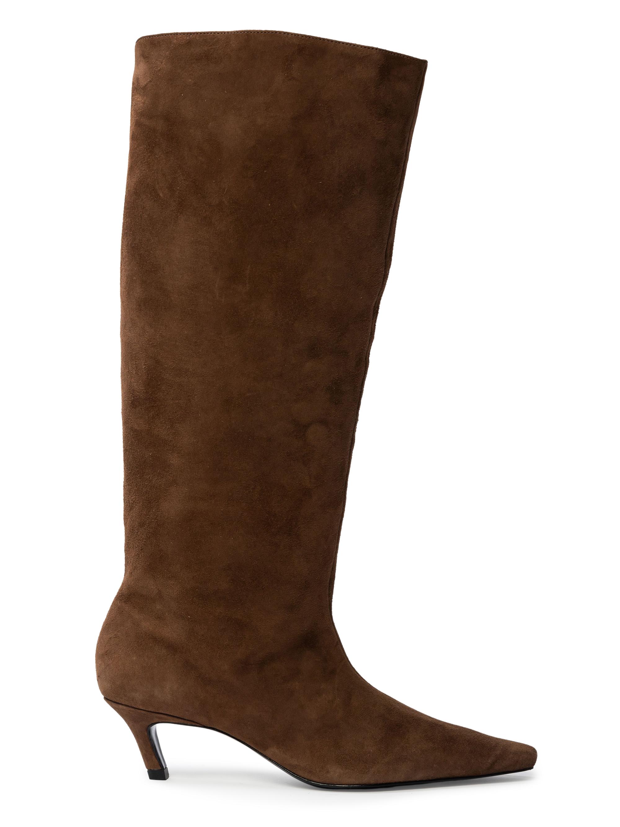 Black Suede Studio Women's Stass 50MM Suede Boots - Brown Suede