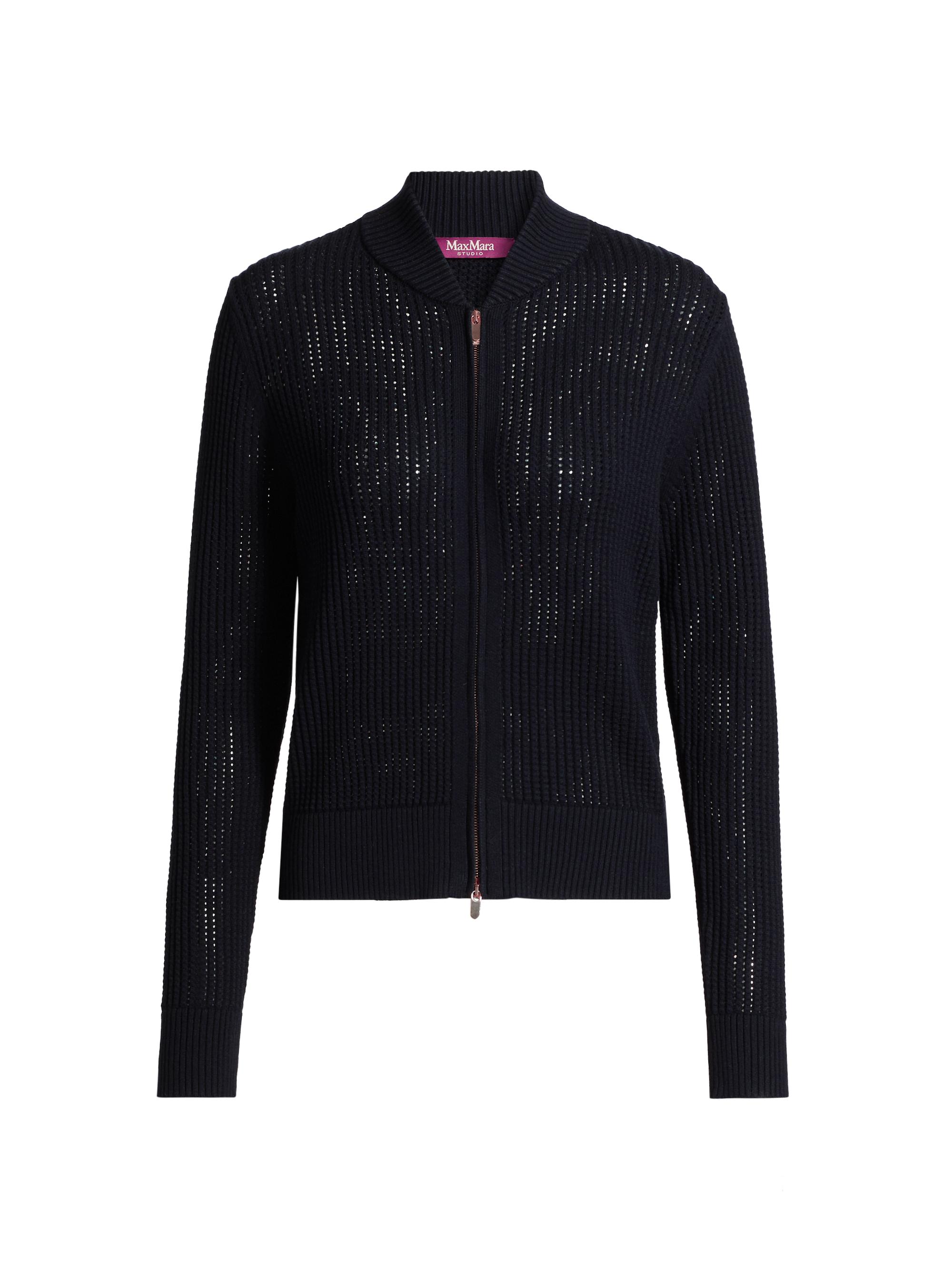 Max Mara Studio Women's Cobalto Rib-Knit Zip-Front Cardigan - Navy