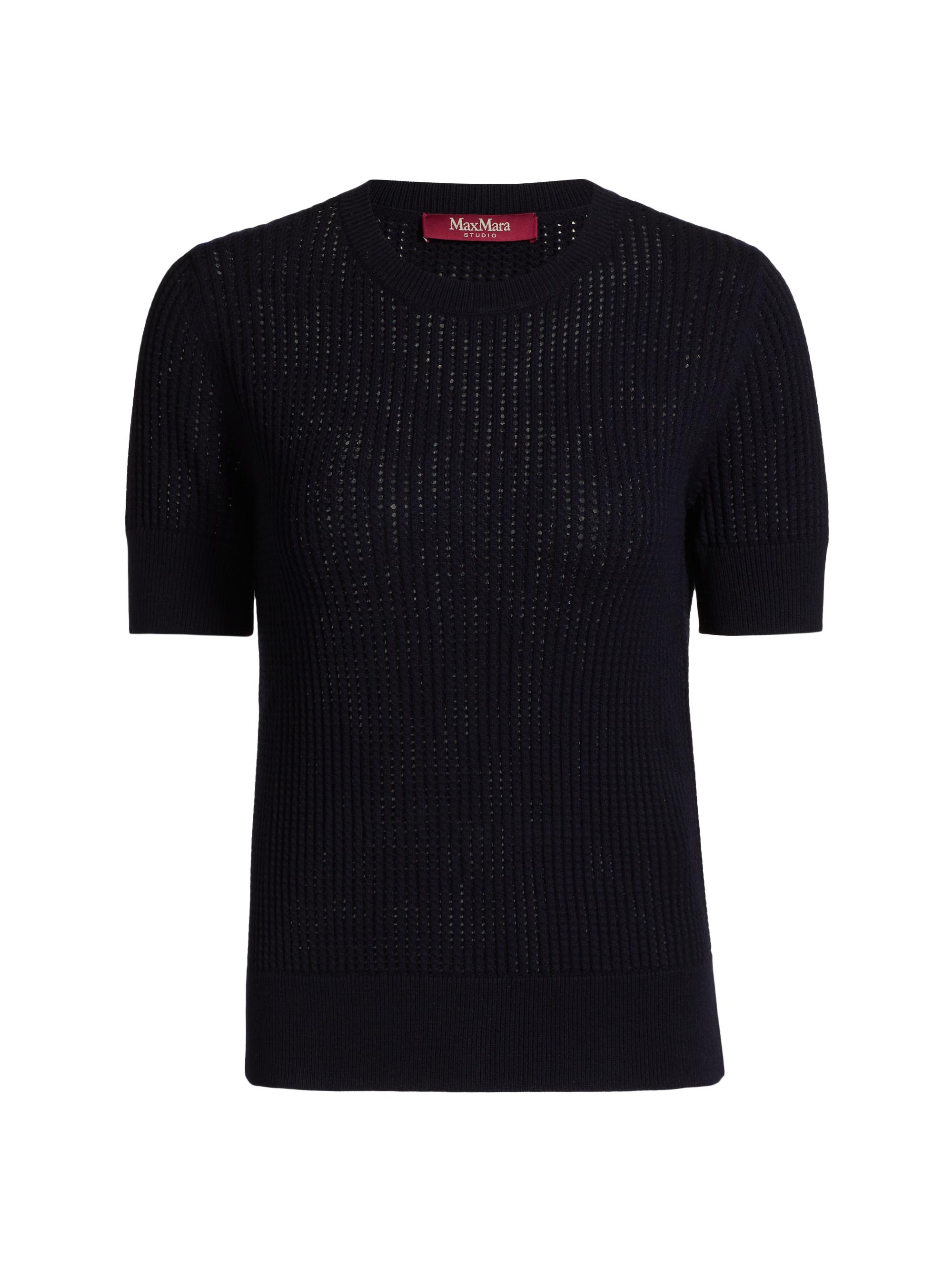 Weekend Max Mara Women's Ebbri Rib-Knit Short-Sleeve Sweater - Navy