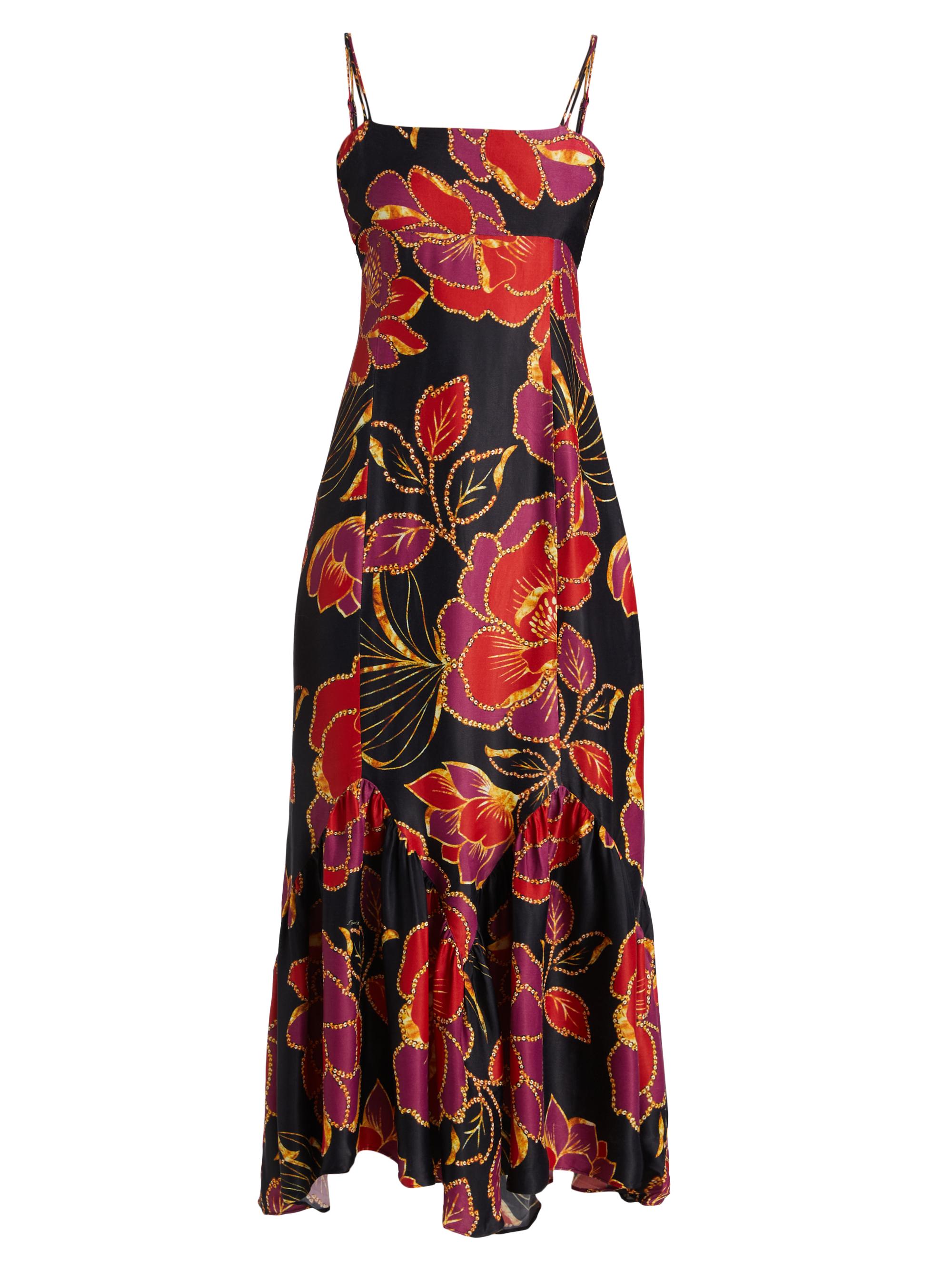 Farm Rio Women's Shiny Chita Midi-Dress - Black