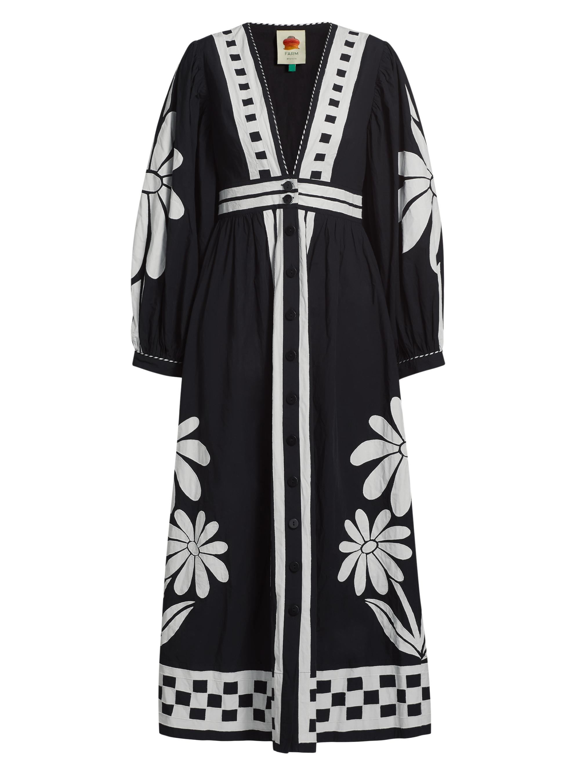 Farm Rio Women's Nature Graphic Floral Maxi Dress - Black