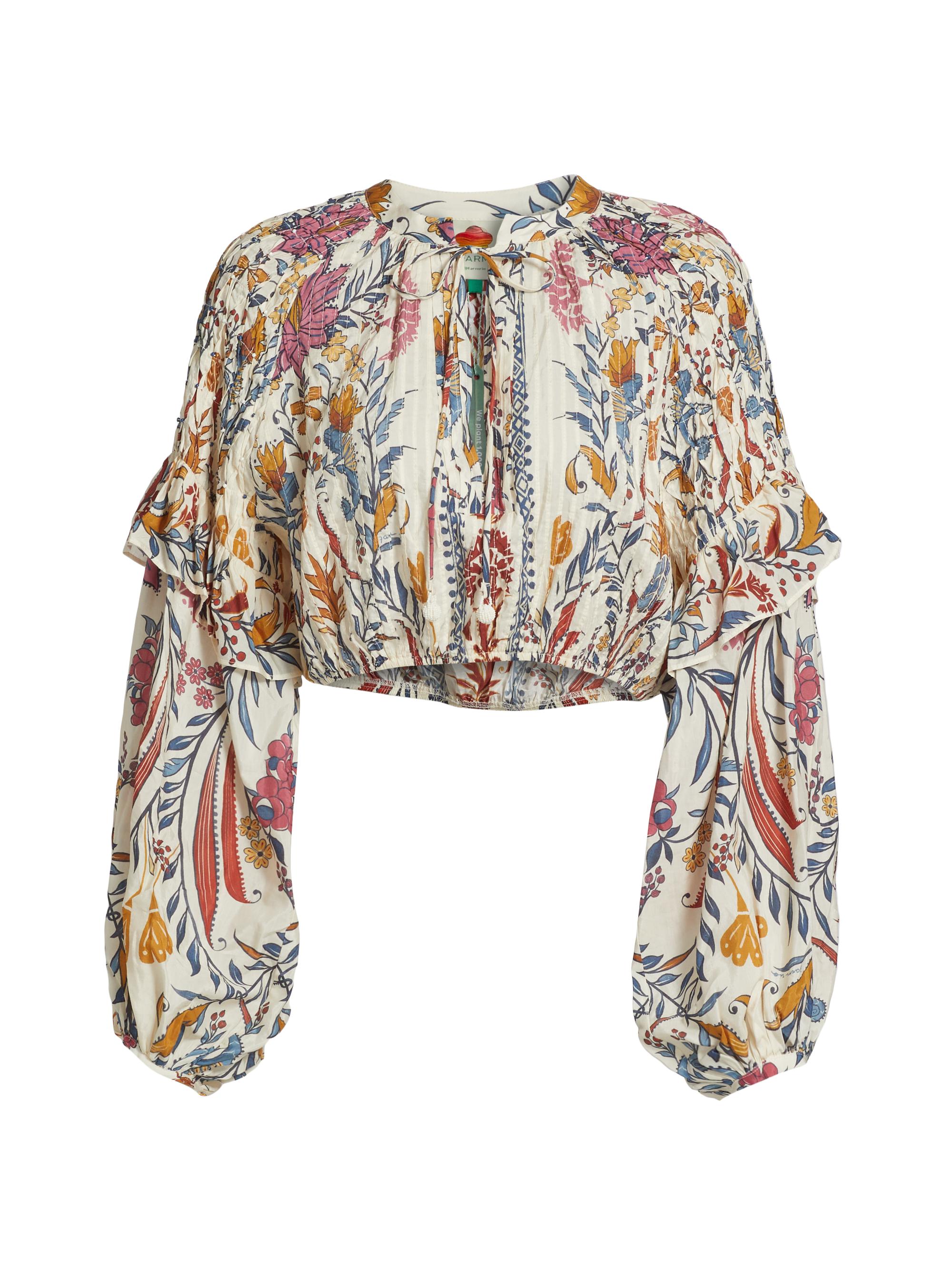 Farm Rio Romantic Lightness Long-Sleeve Blouse | Saks Fifth Avenue
