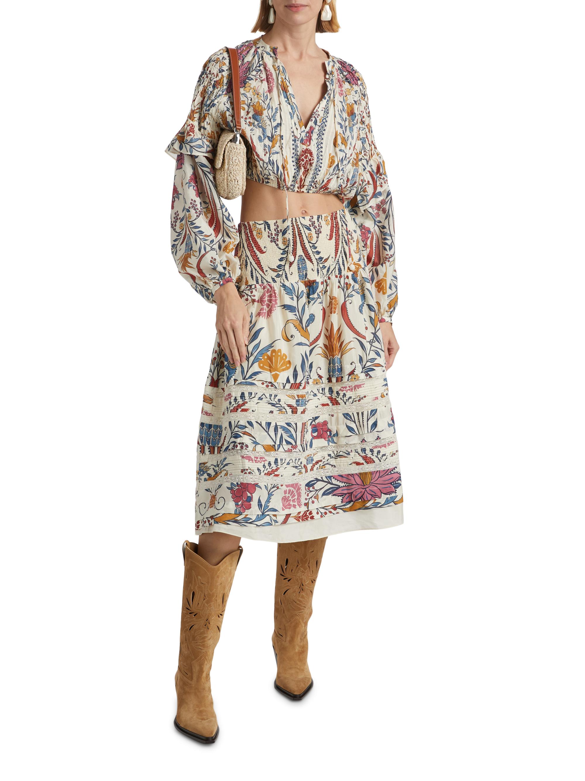 Farm Rio Romantic Lightness Long-Sleeve Blouse | Saks Fifth Avenue