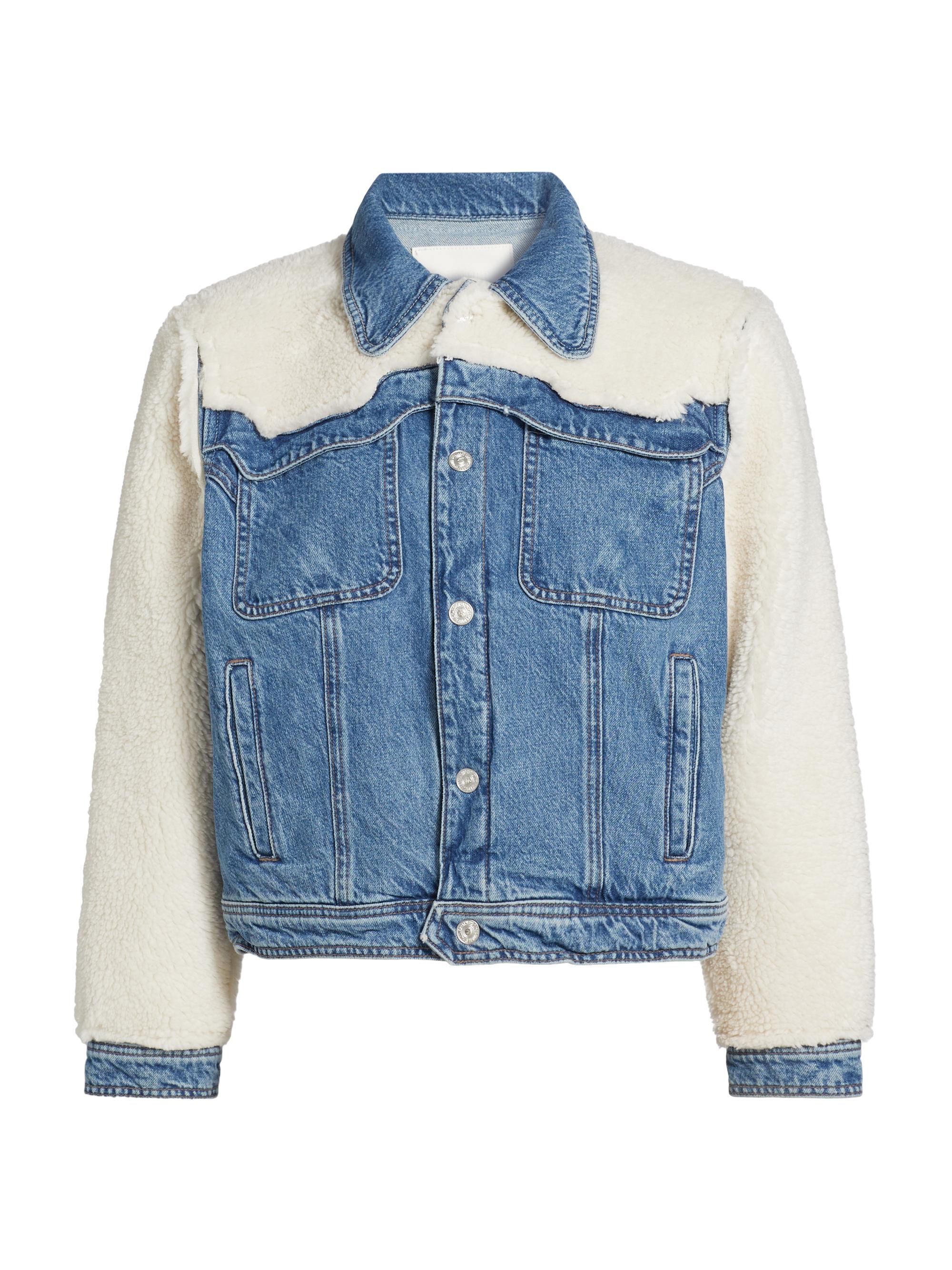 Mother Women's Backbend Faux Shearling Denim Jacket - Deans List