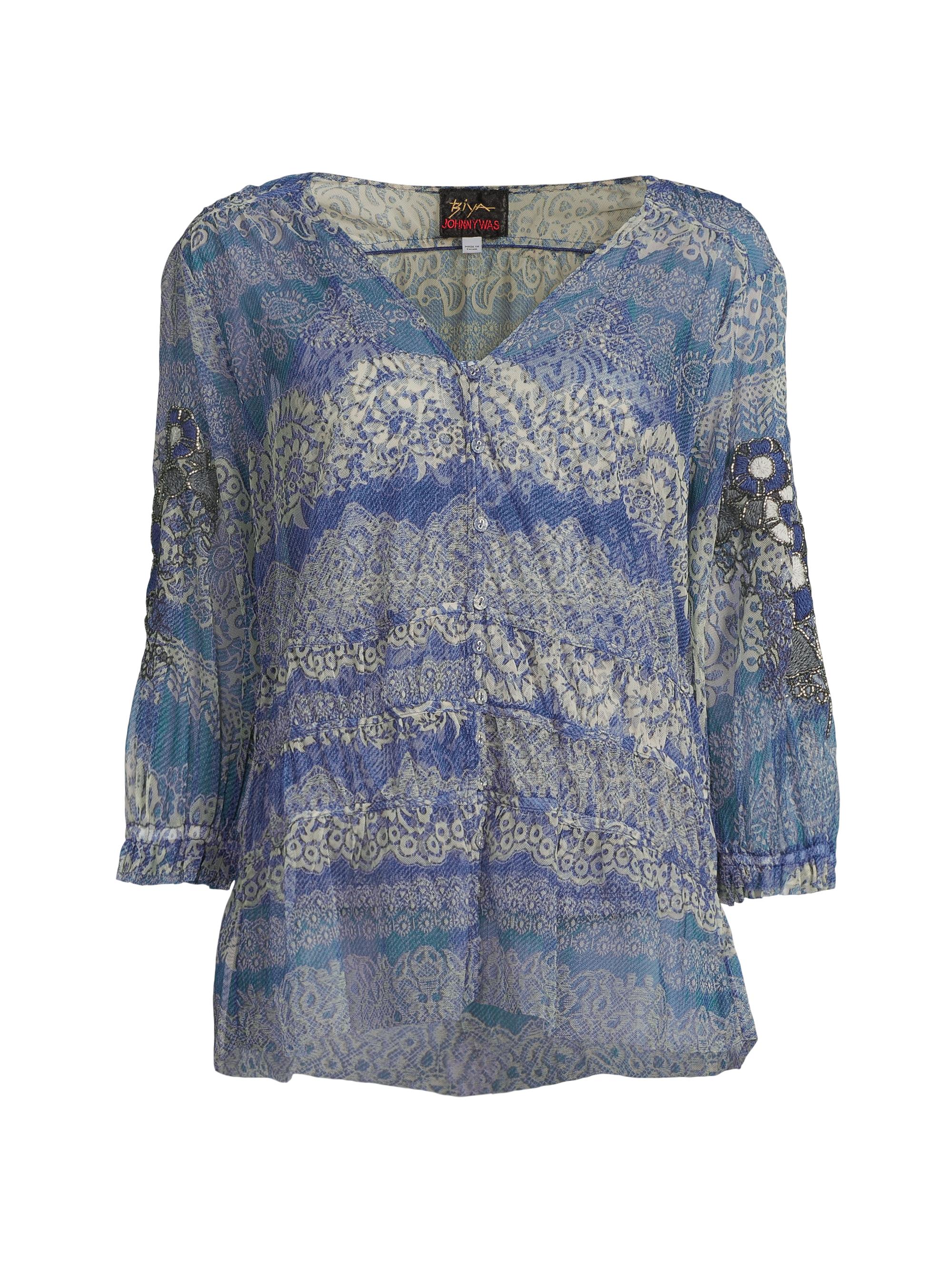 Johnny Was Women's Mazzy Ruched Blouse - Francis