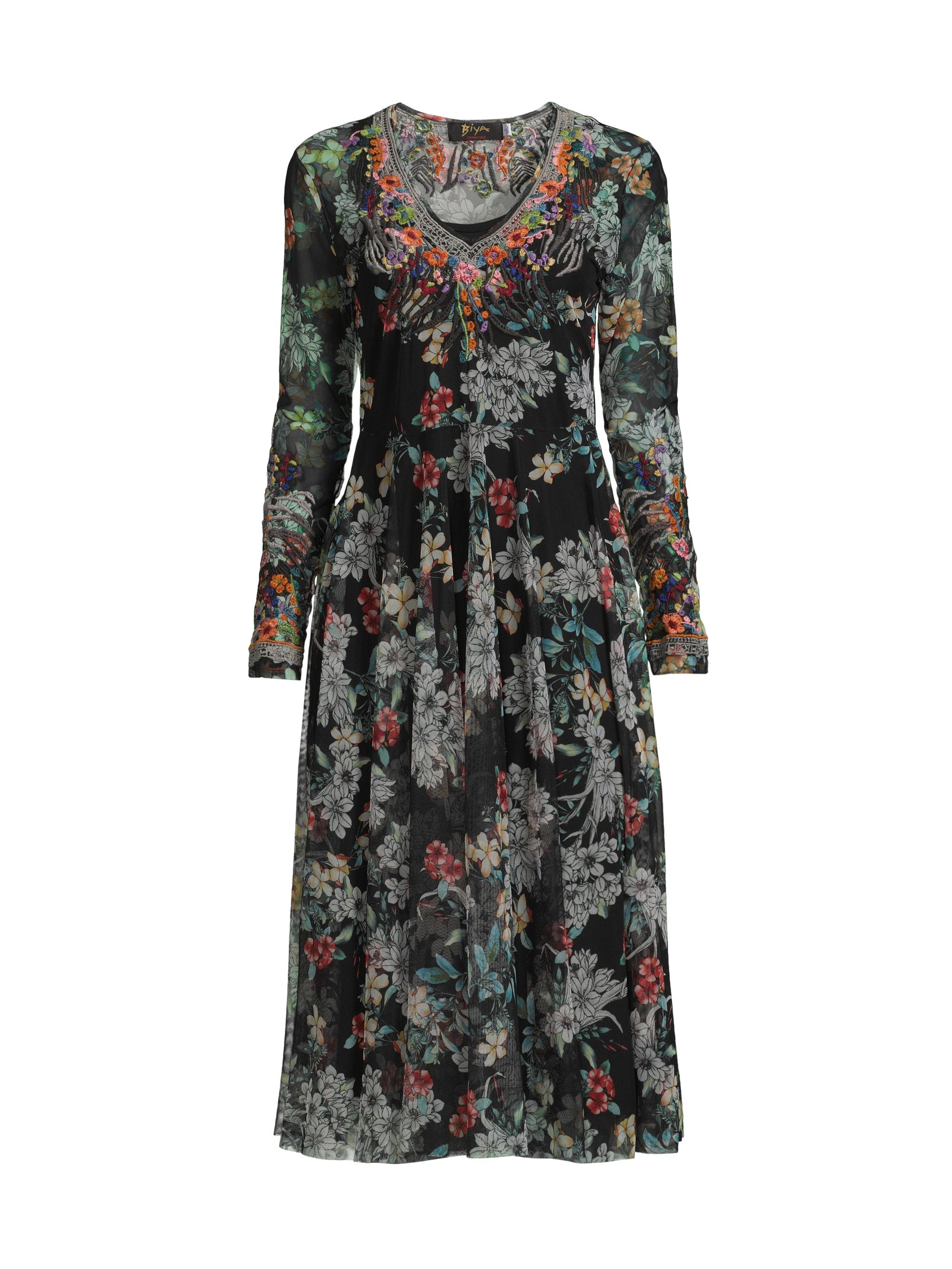 Johnny Was Women's Mazzy Embroidered Floral Mesh Flared Dress - Borta Net