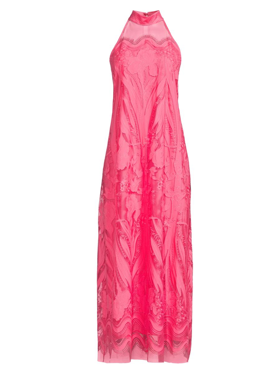 Ungaro Camila Mesh Lace Halter Maxi Dress | Saks Fifth Avenue