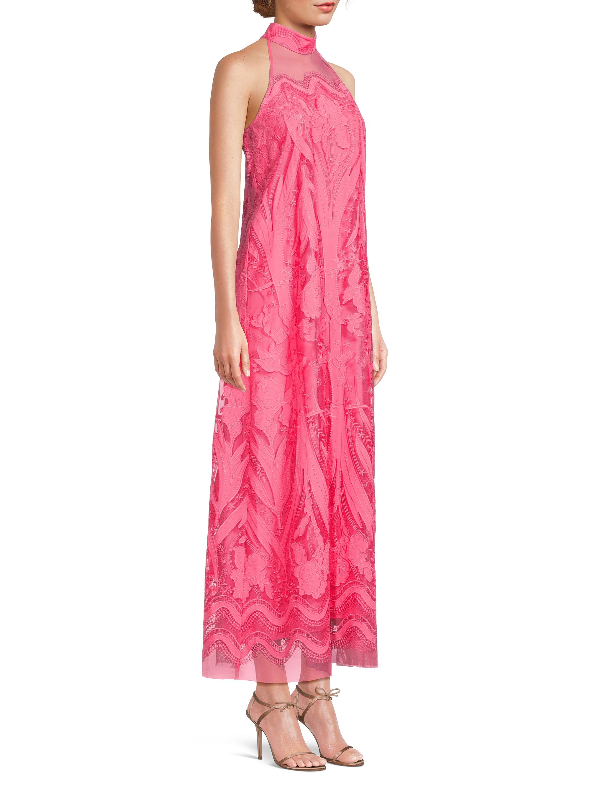 Ungaro Camila Mesh Lace Halter Maxi Dress | Saks Fifth Avenue