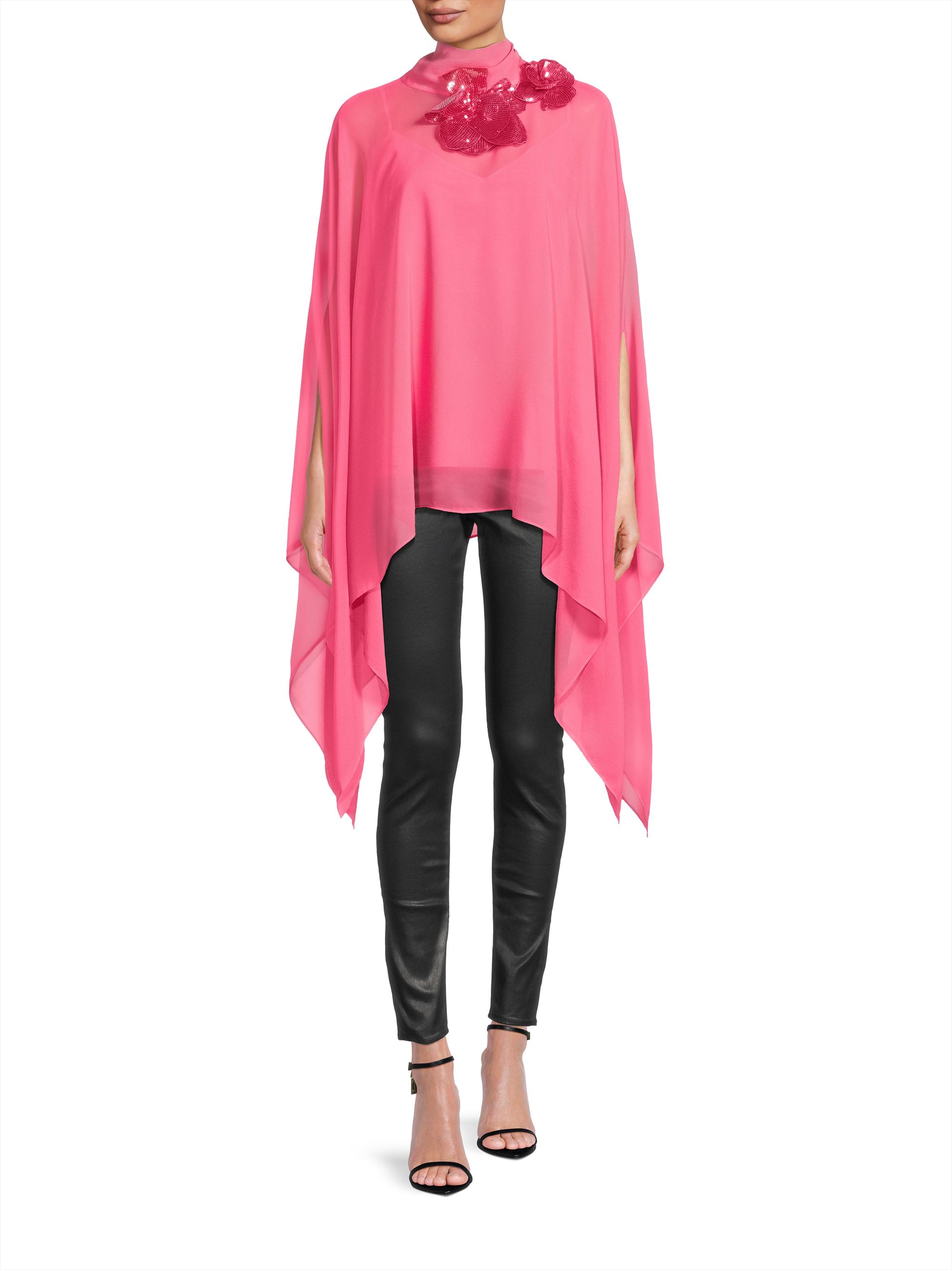 Ungaro Ava Chiffon Cape Blouse | Saks Fifth Avenue