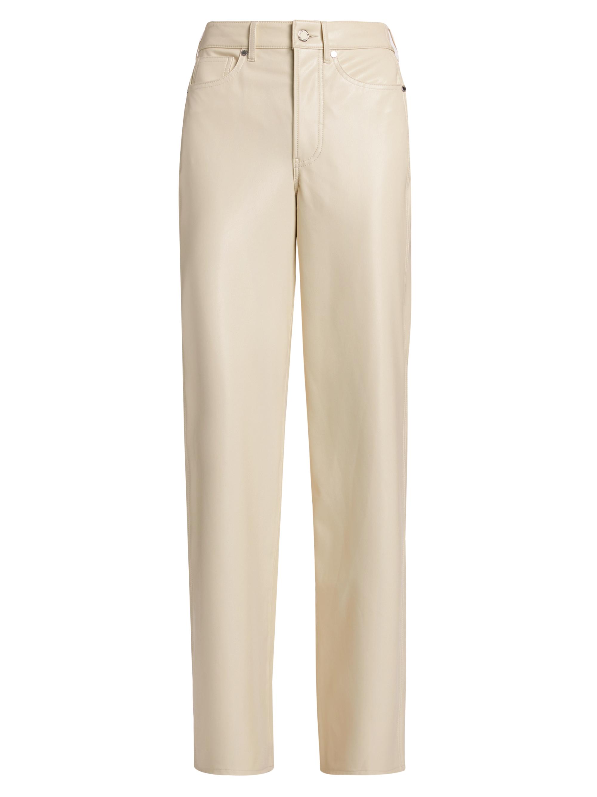 Veronica Beard Women's Taylor Faux-Leather Wide-Leg Pants - Ecru