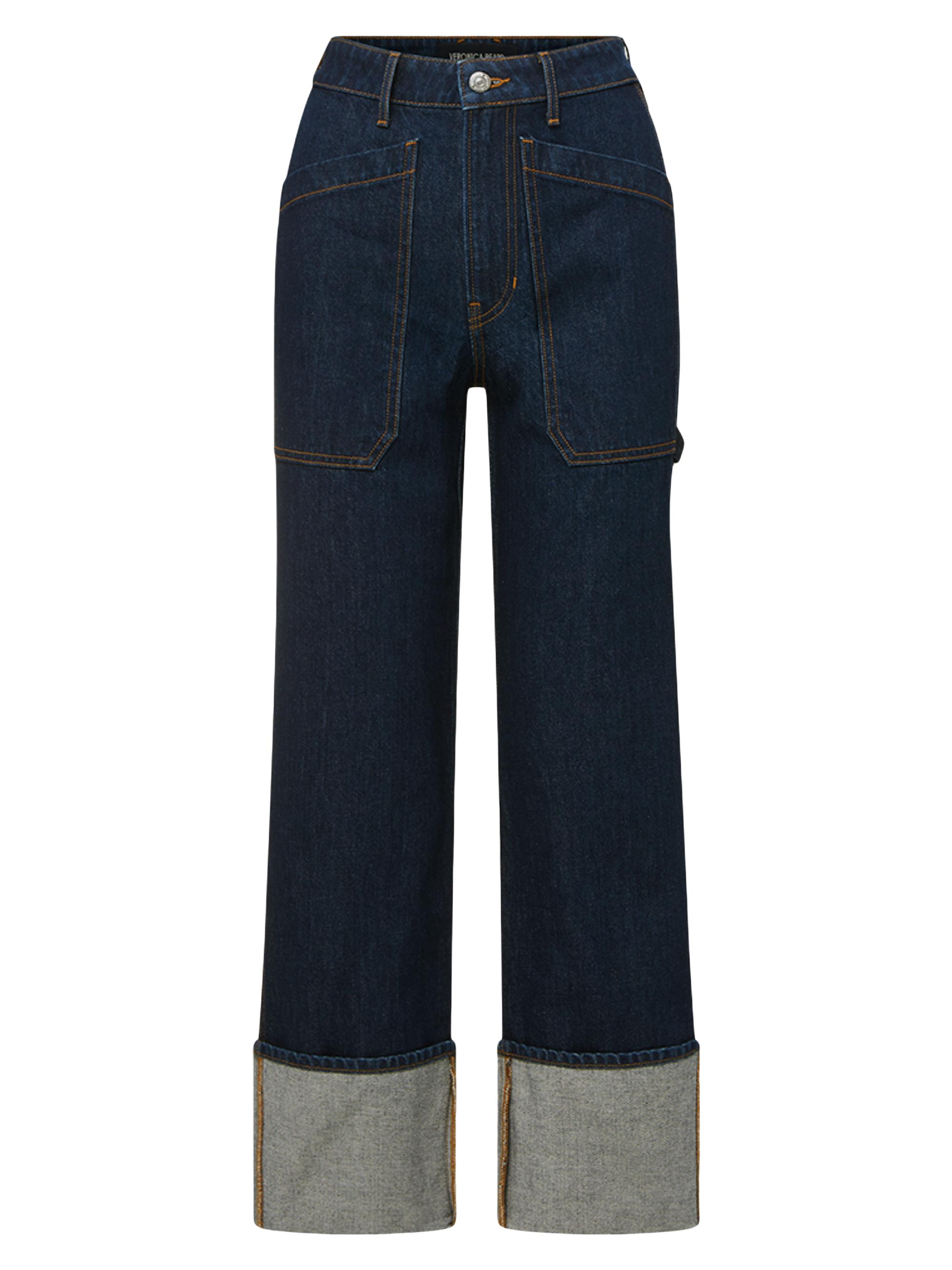 Veronica Beard Dylan Cuffed High-Rise Straight Jeans | Saks Fifth