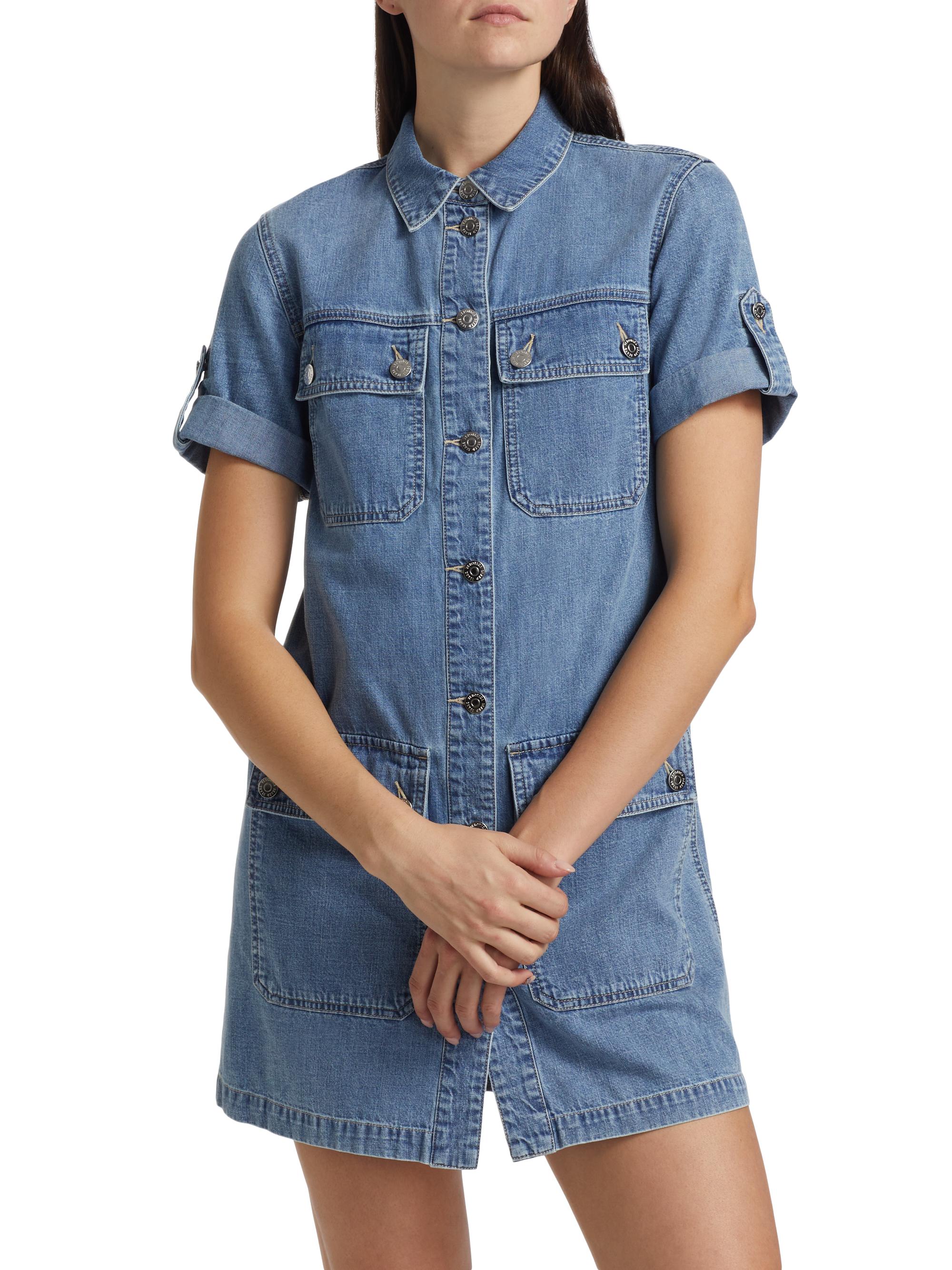 VERONIQUE BRANQUINHO ノースリーブワンピース　サイズ40 Veronica Beard Warren Denim Minidress | Saks Fifth Avenue