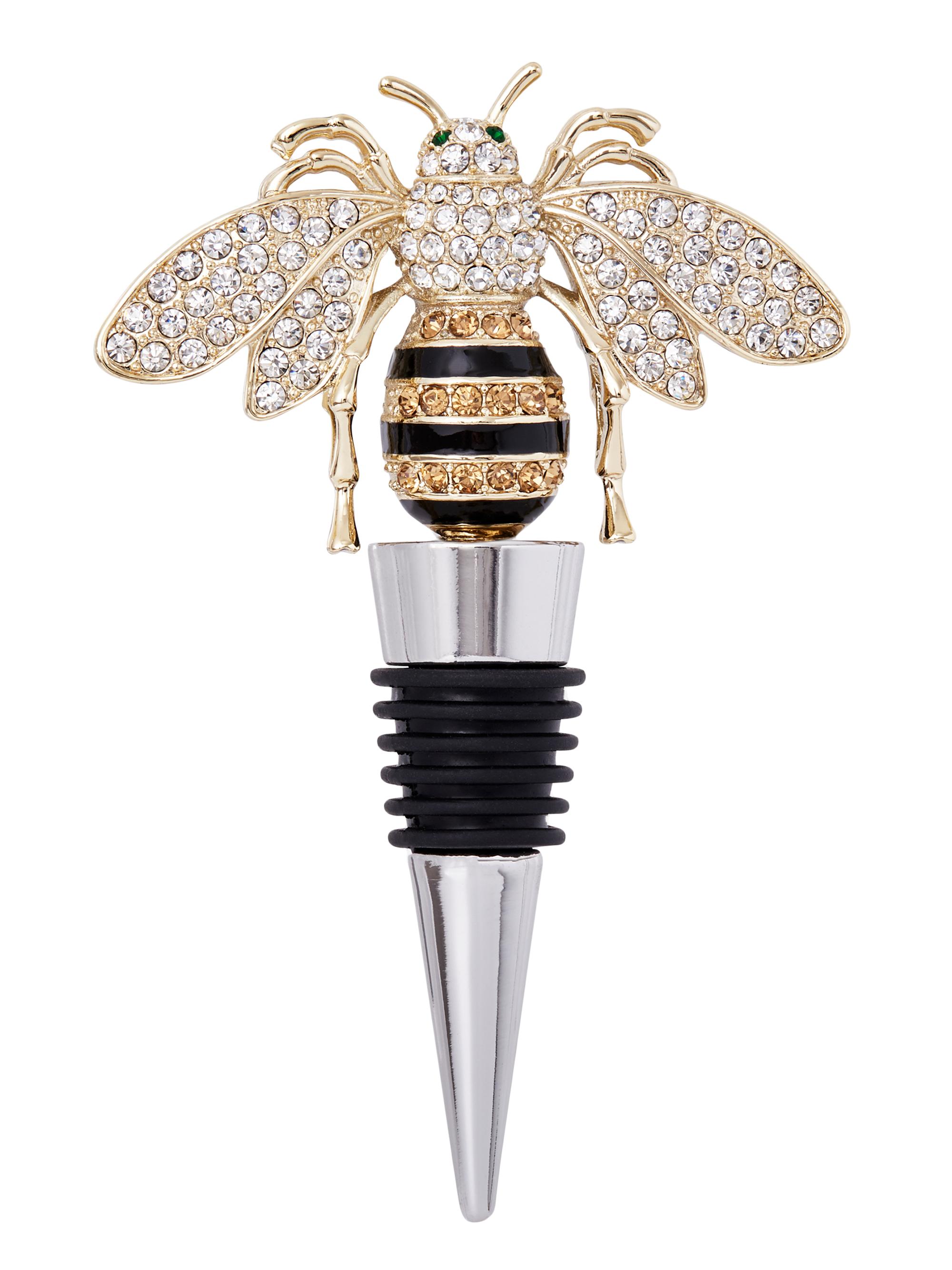 Joanna Buchanan Stripey Bee Wine Stopper - Crystal