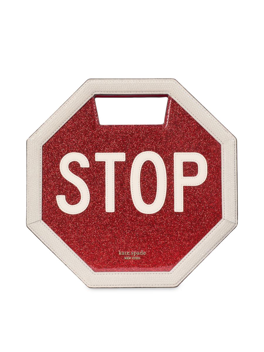 kate spade new york Cars Glitter Patent Leather Stop Sign