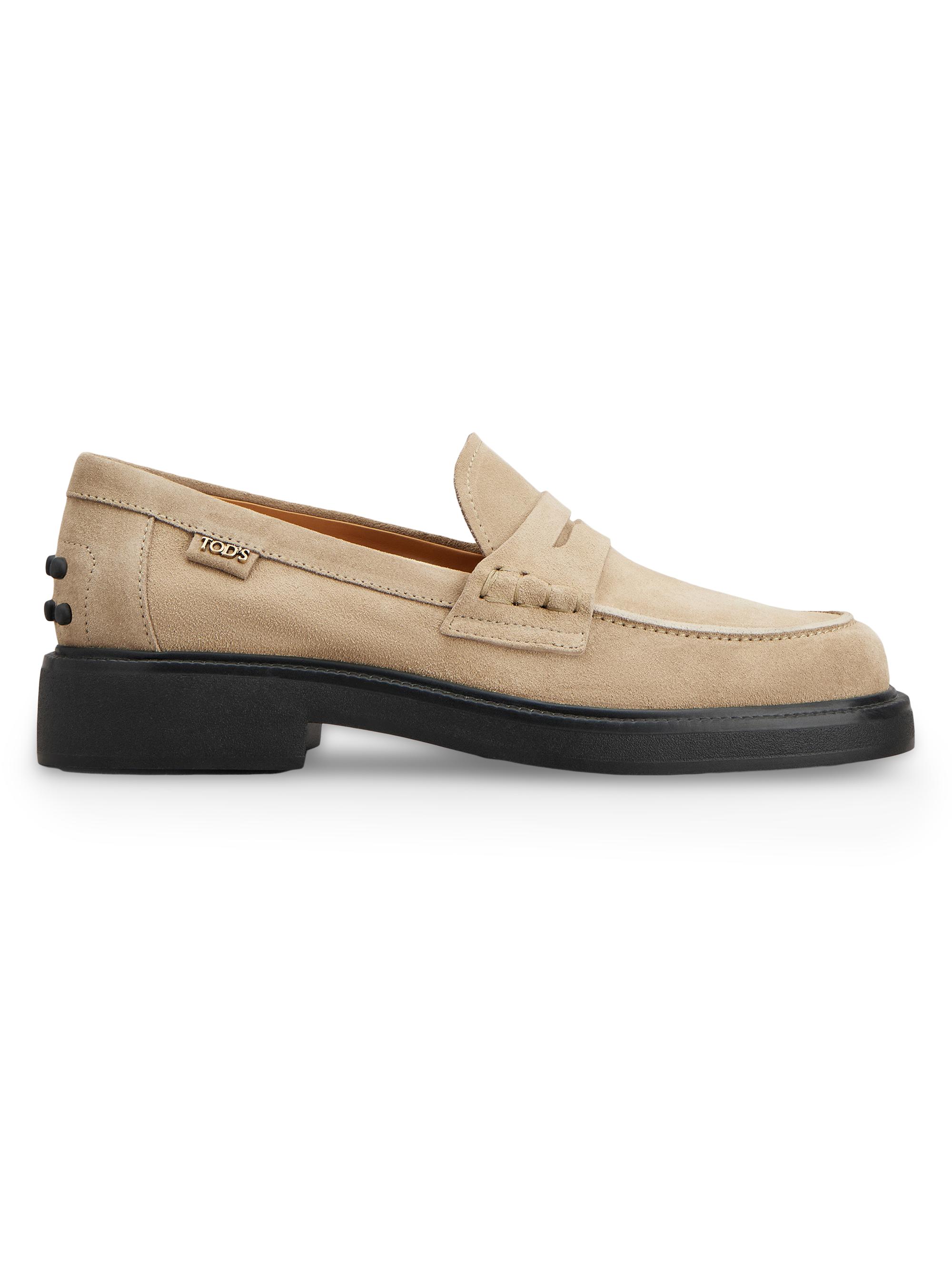 Tod's Women's Logo-Detailed Suede Penny Loafers - Tabacco Chiaro