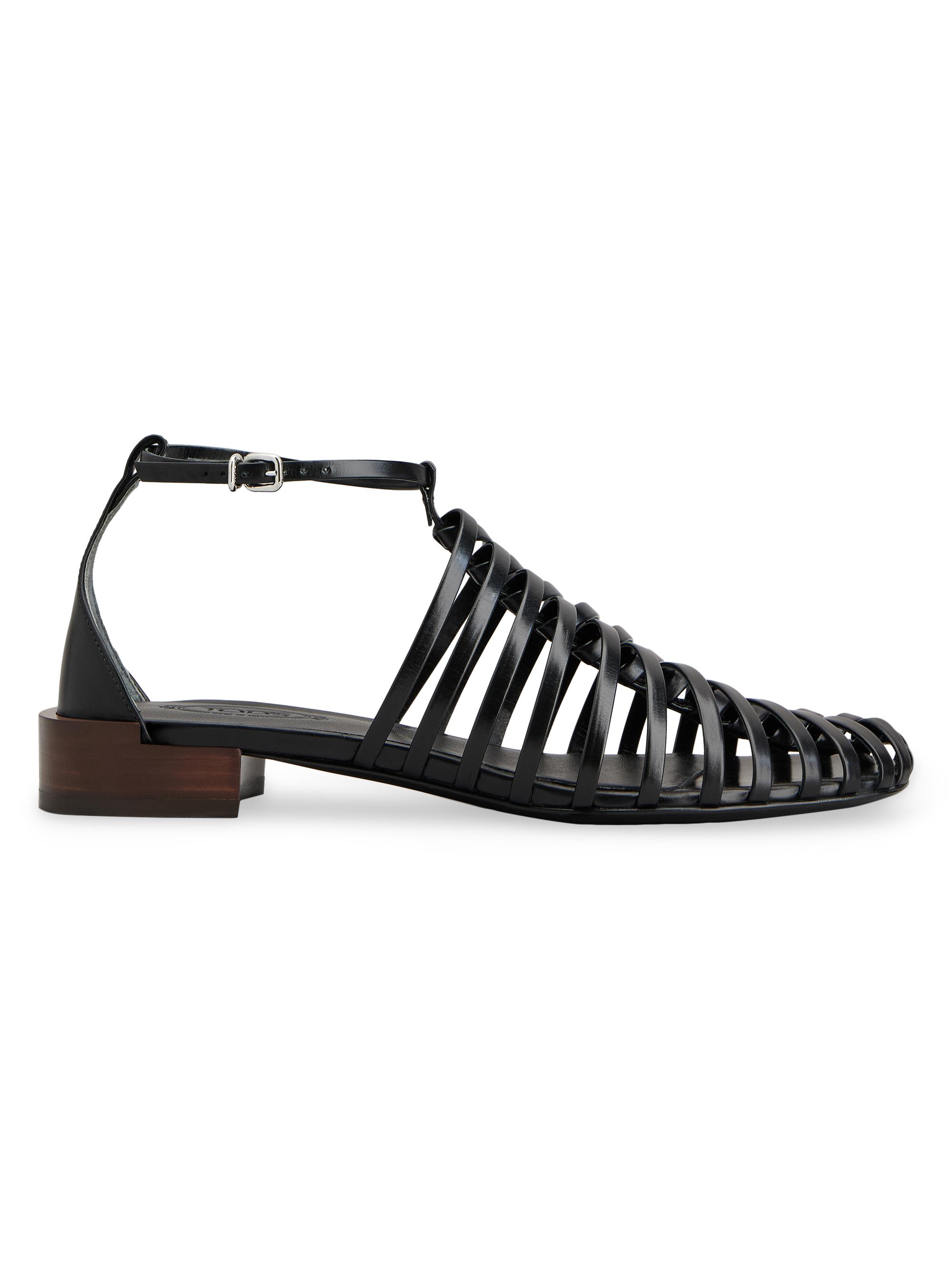 Tod's Logo-Detailed Leather Strappy Sandals | Saks Fifth Avenue