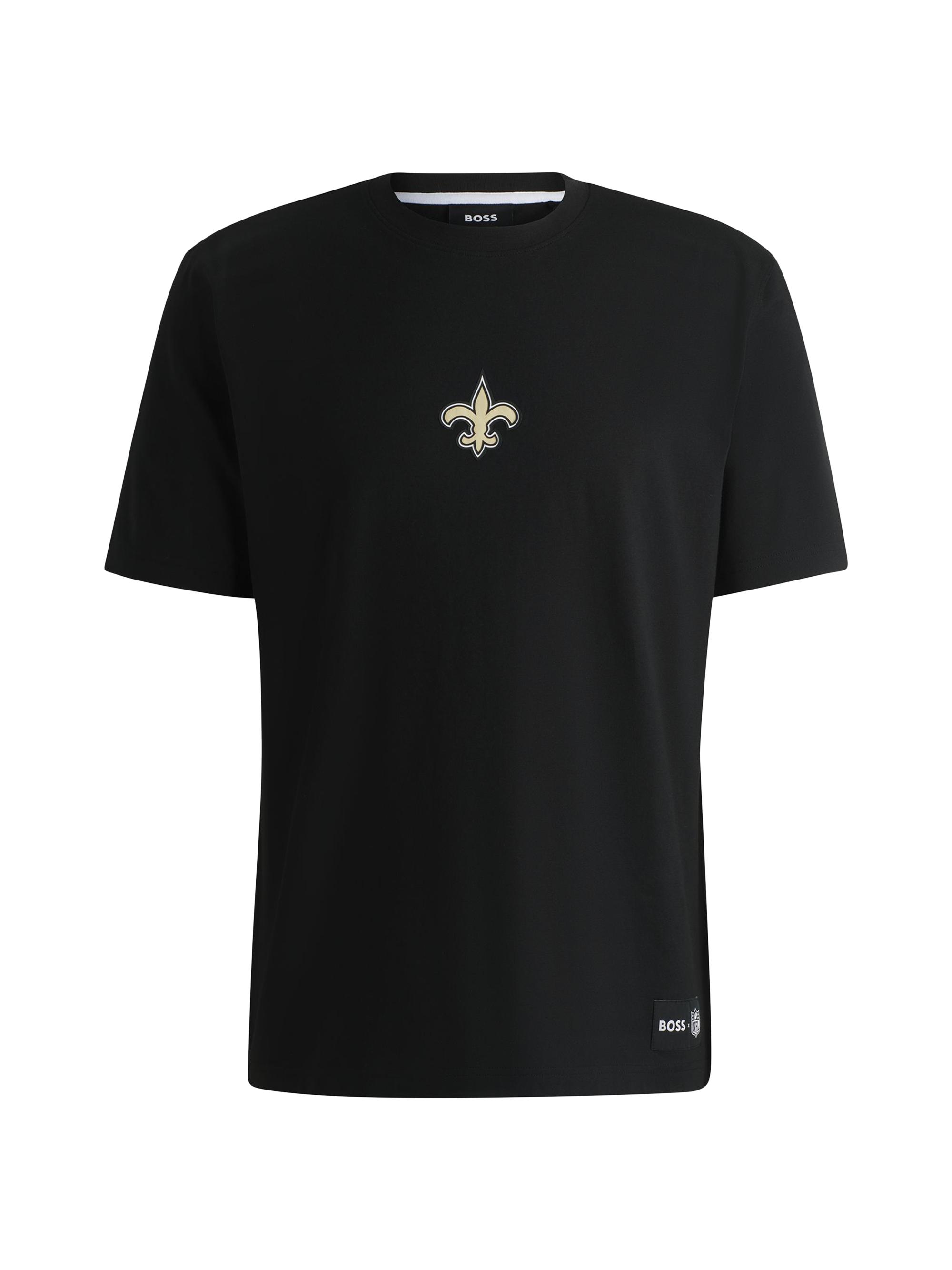 BOSS Men's  x NFL Stretch Cotton T-Shirt with Special Branding - New Orleans Saints Dark Grey