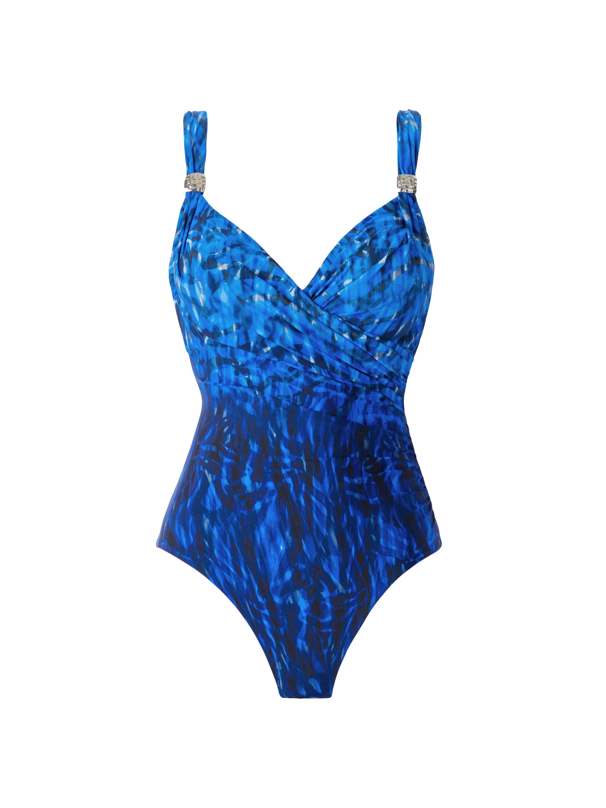 Miraclesuit Swim Women's Paka Mayan Siren Abstract One-Piece Swimsuit - Blue Black
