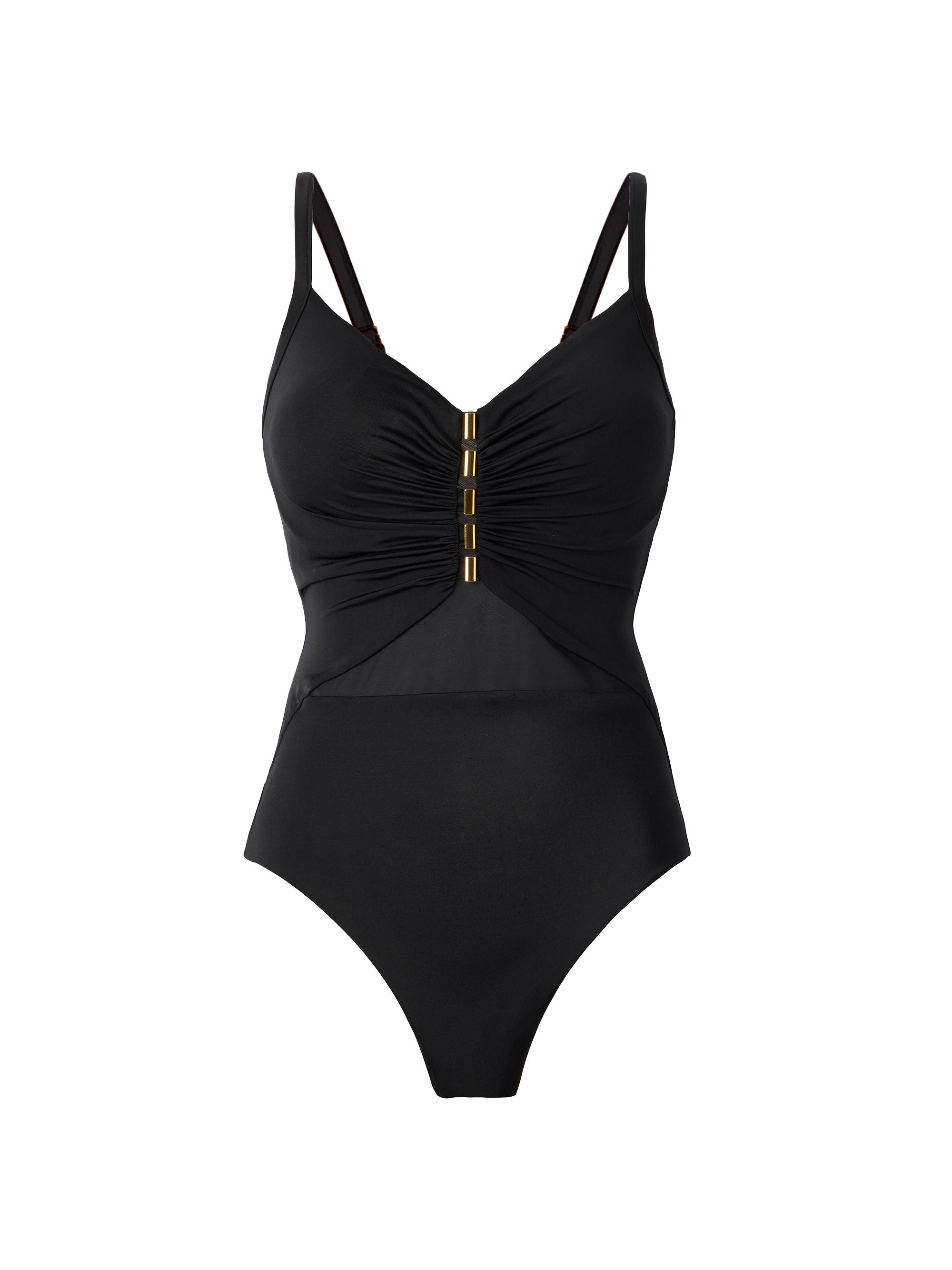 Miraclesuit Swim Women's Network News Mariposa Gathered One-Piece Swimsuit - Black