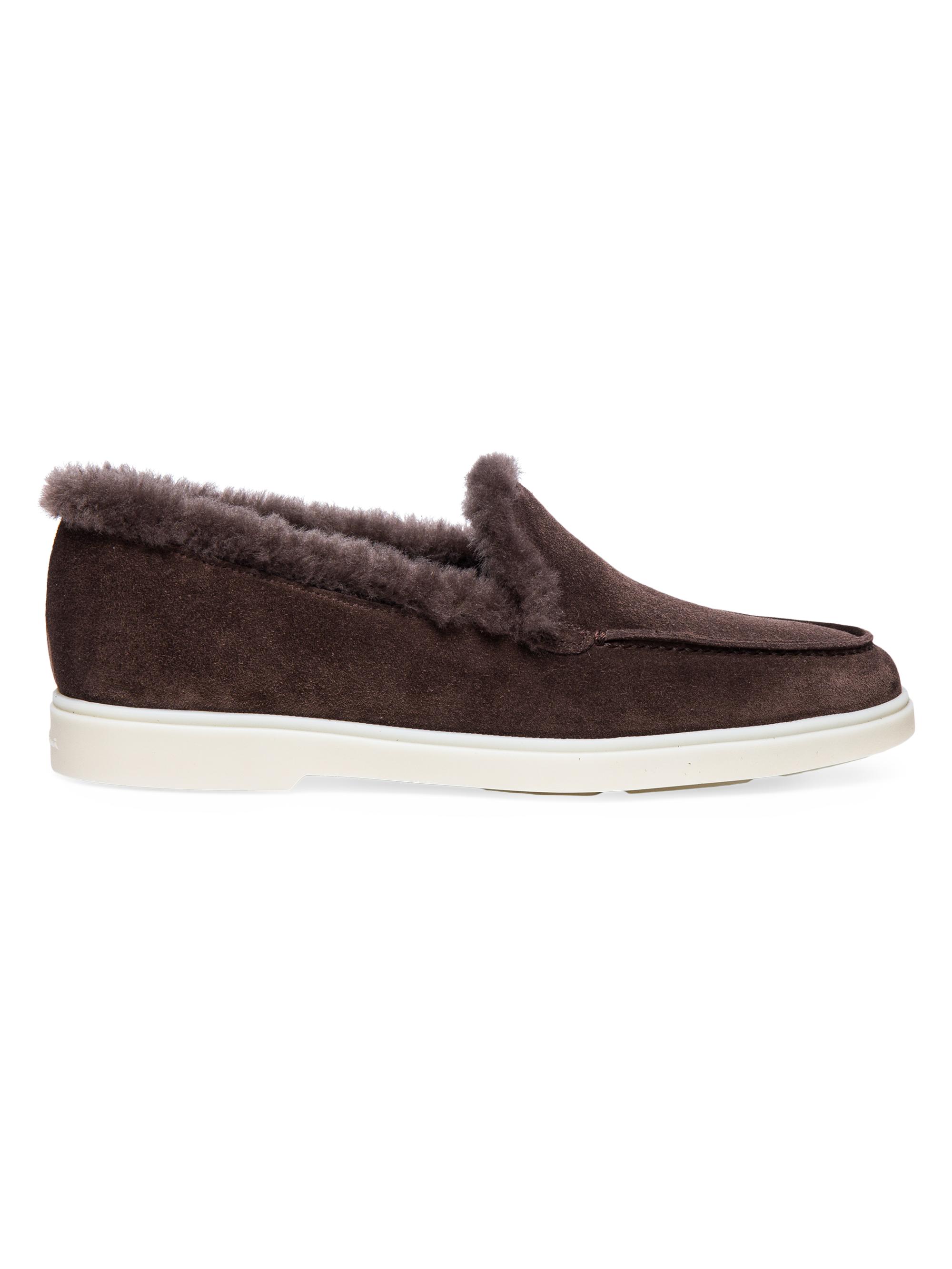 Santoni Women's Yaltafur Shearling Loafers - Brown