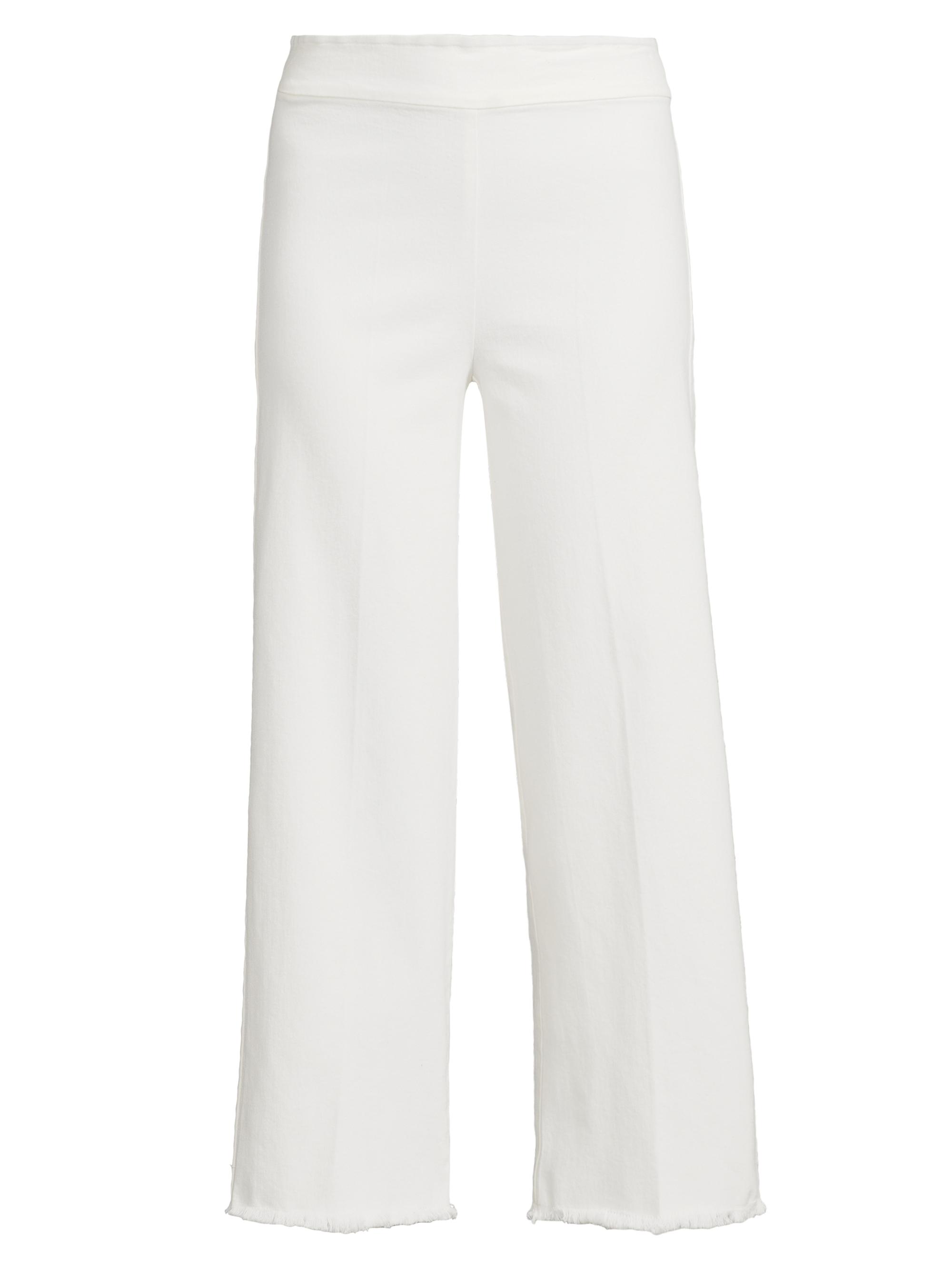 Avenue Montaigne Women's Stretch-Denim Wide-Leg Jeans - White