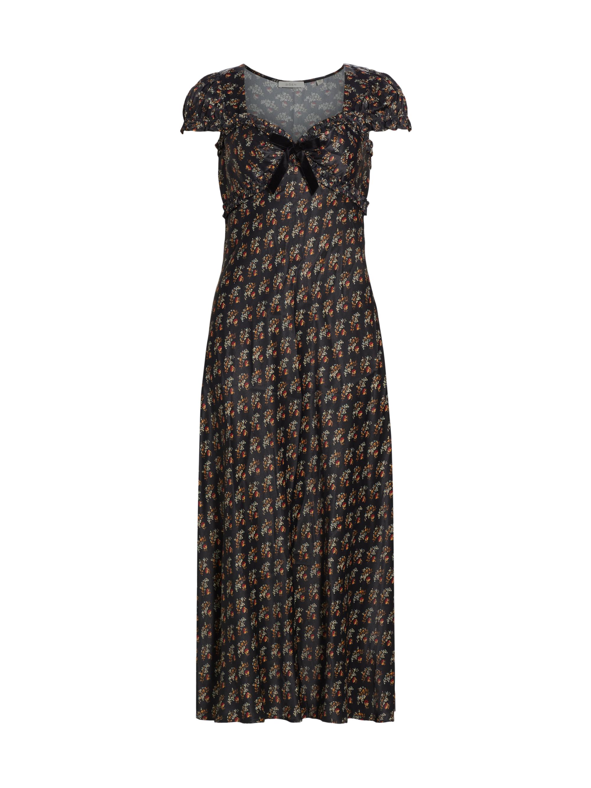 DÔEN Women's Marybell Floral Midi-Dress - Delphinium Floral