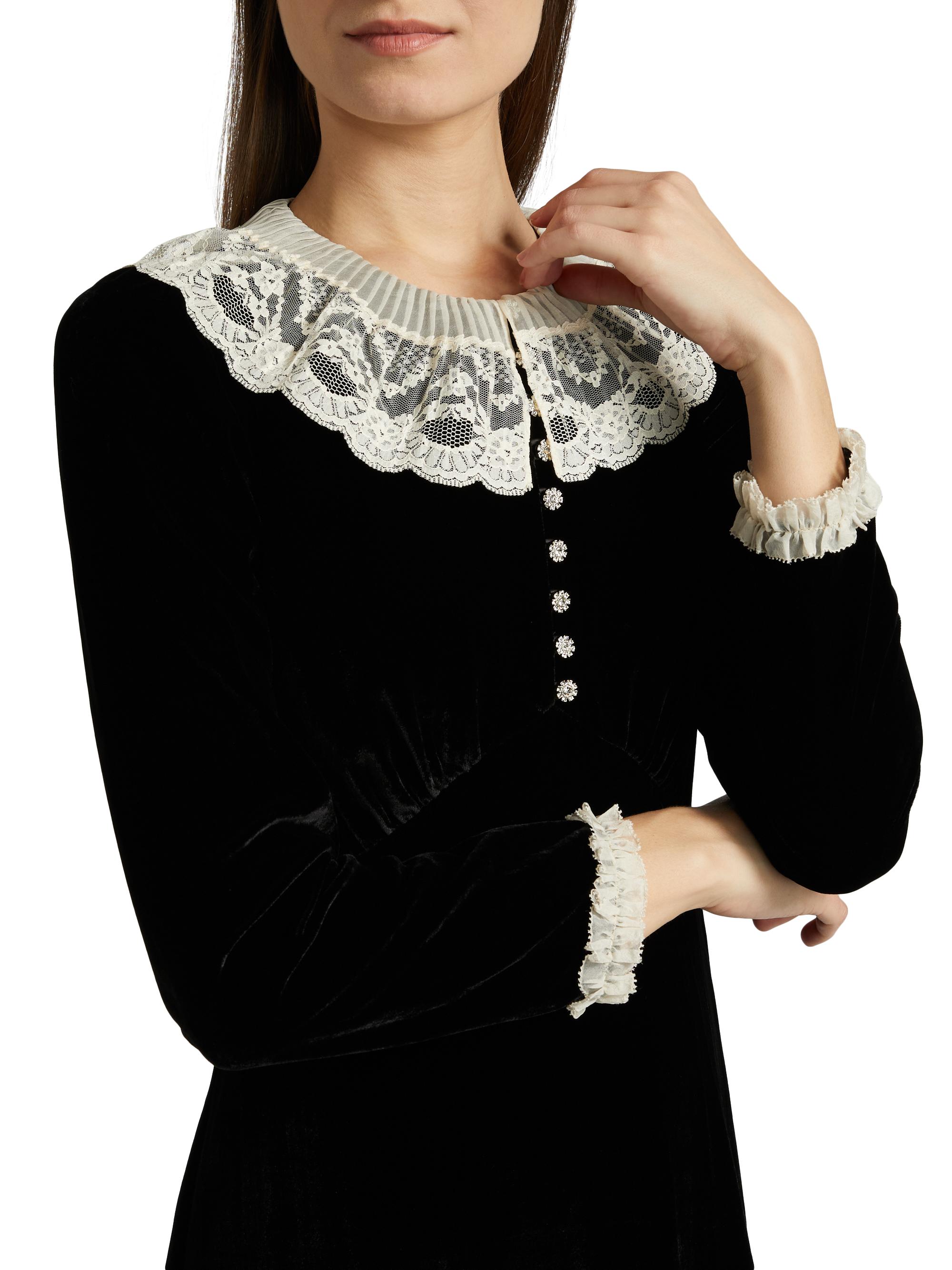 【新品タグ付き】lace collar shirt dress DÔEN Lisbeth Lace Collar Minidress | Saks Fifth Avenue