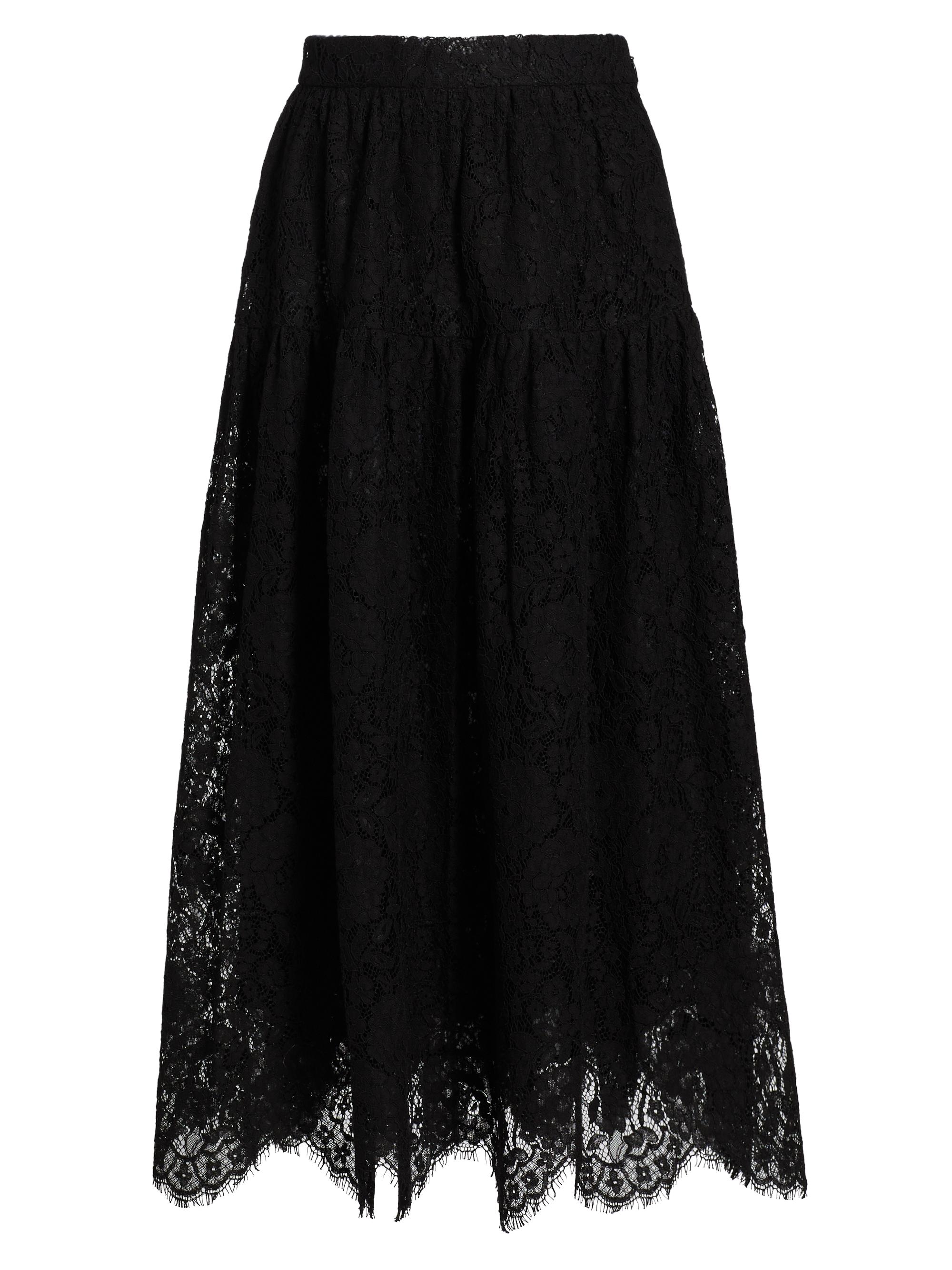 DÔEN Women's Sebastiane Lace Midi-Skirt - Black