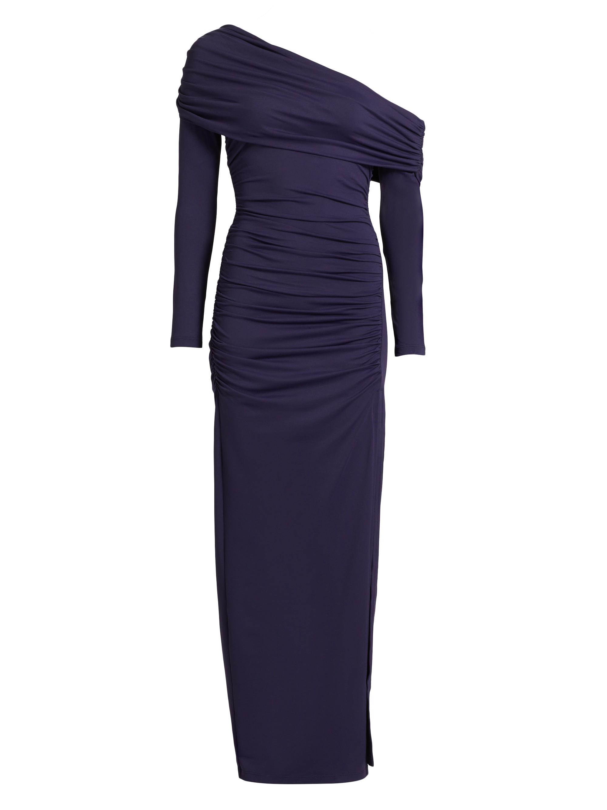 susana monaco Women's Off-The-Shoulder Side Slit Maxi Dress - Eggplant