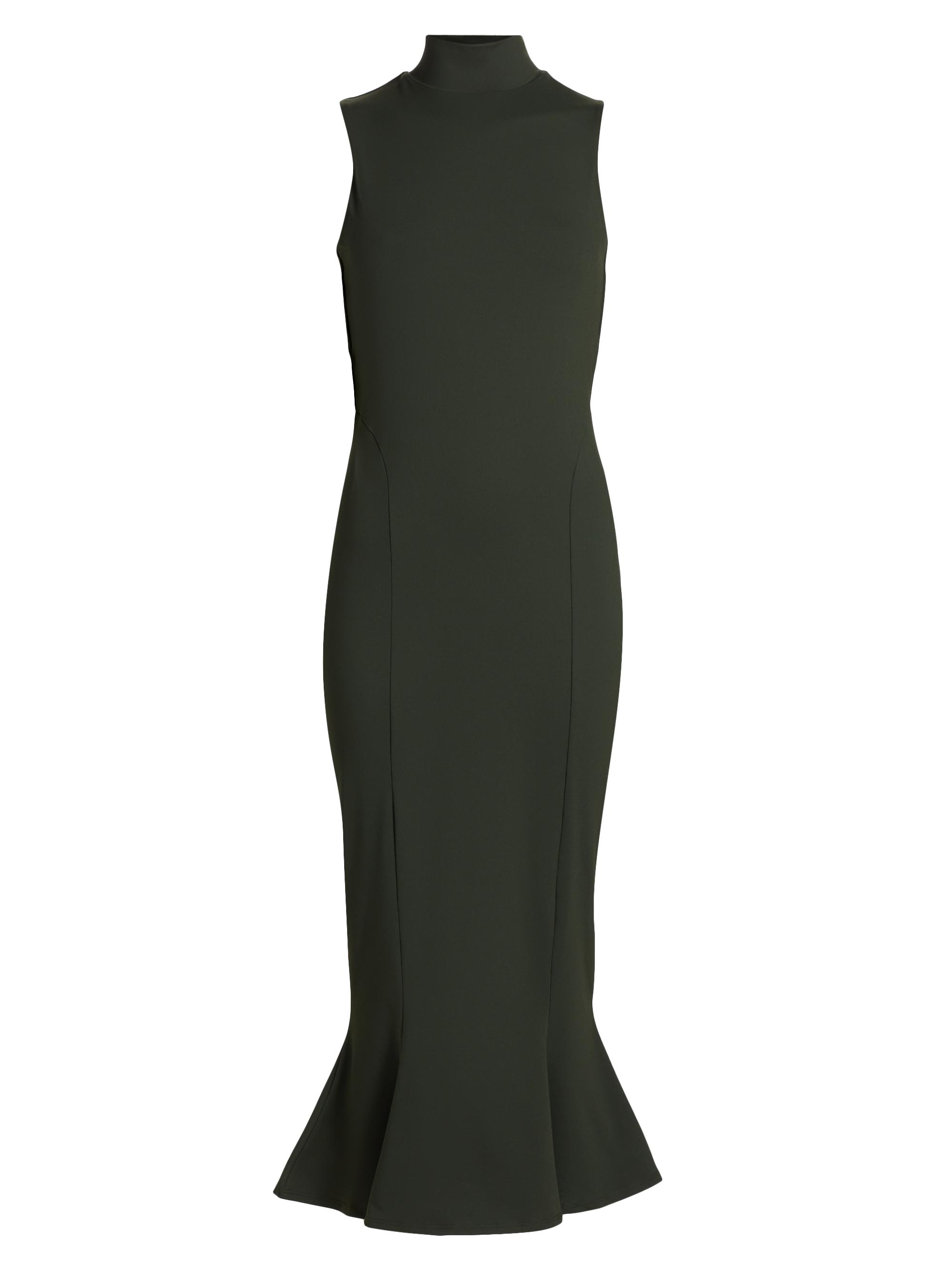 susana monaco Women's Mockneck Trumpet Sleeveless Midi-Dress - Hunter