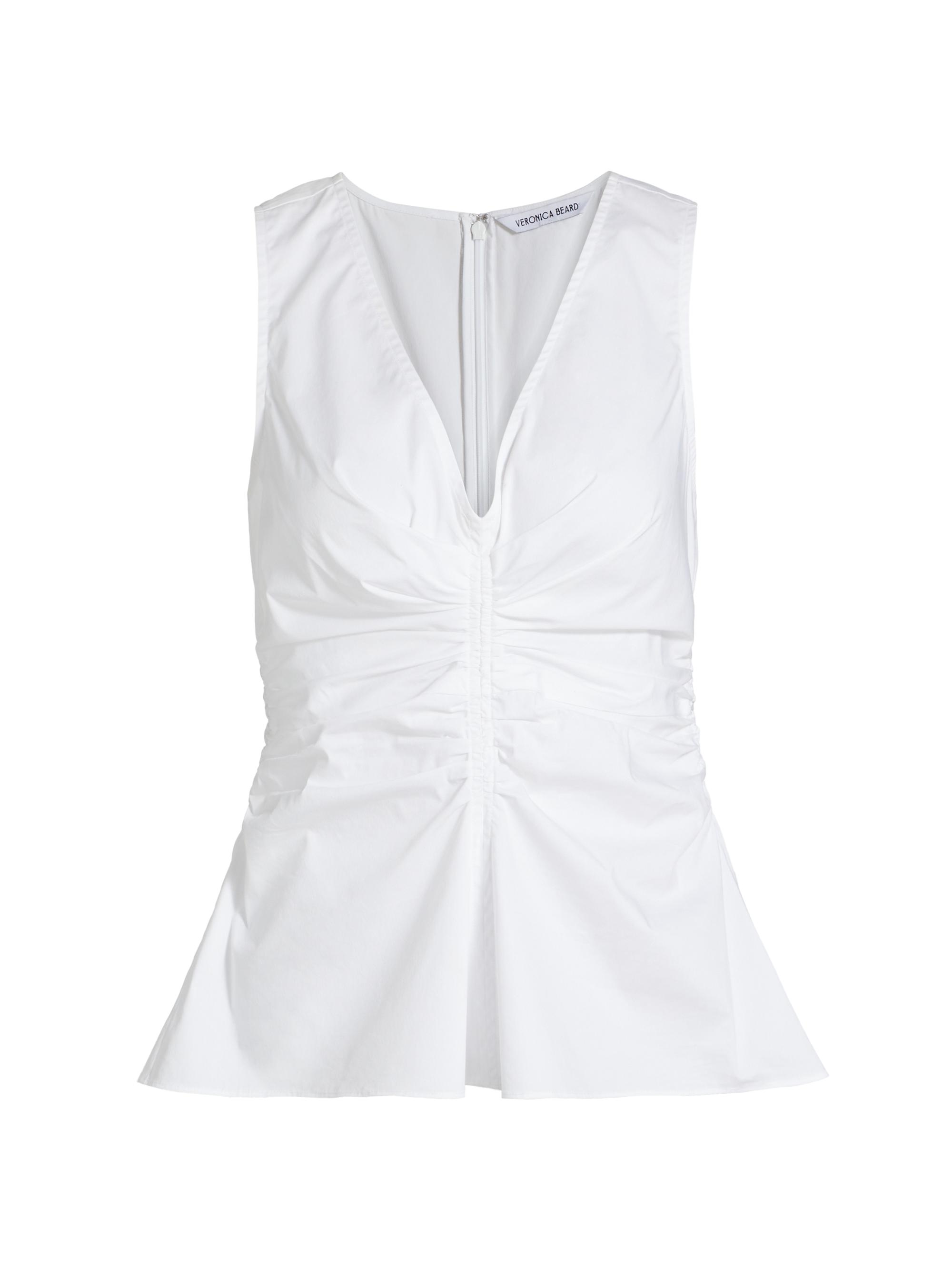 Veronica Beard Women's Aiden Cotton Top - White