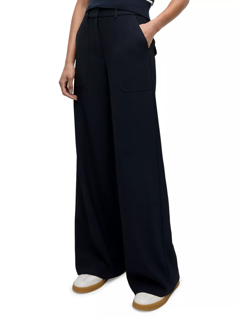 Wide Leg Trouser In Midnight – Victoria Beckham Inc
