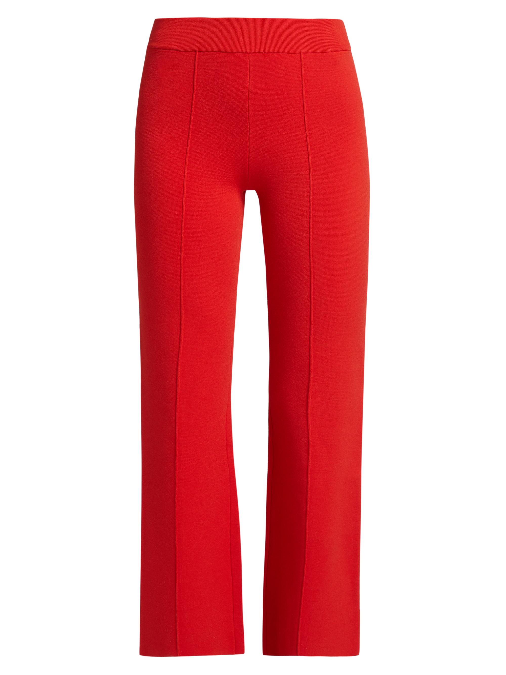 Veronica Beard Women's Bray Knit High-Rise Crop Pants - Poppy
