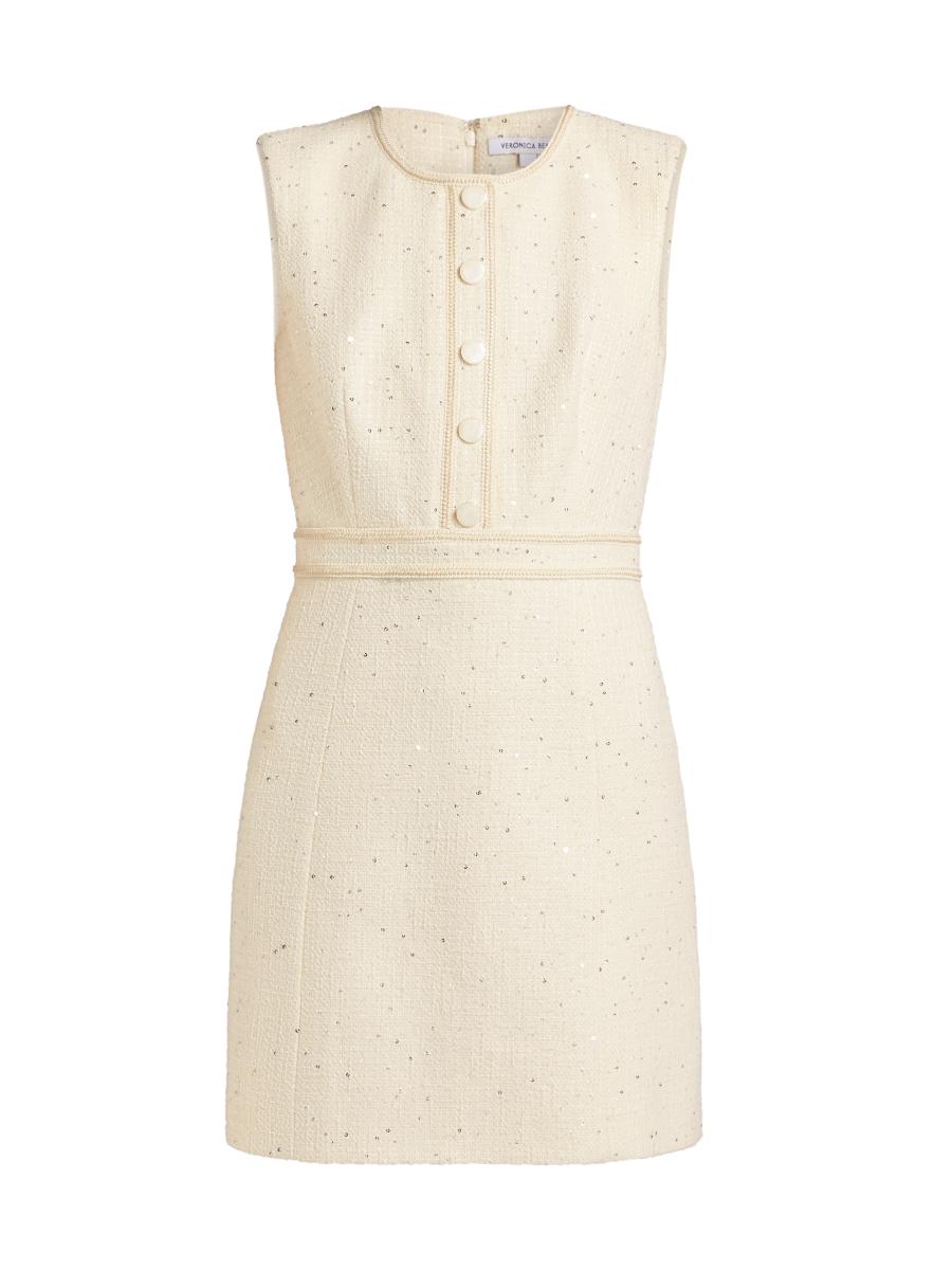 ★BAU by Bride And You★VERONICA collar midi tweed dress Veronica Beard - Laurel Sky Blue Tweed Dress | Mitchell Stores