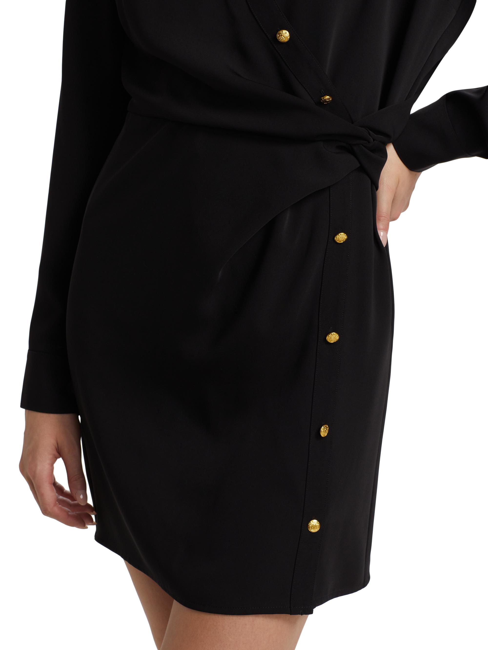 Veronica Beard Wright Twist Mini-Shirtdress | Saks Fifth Avenue